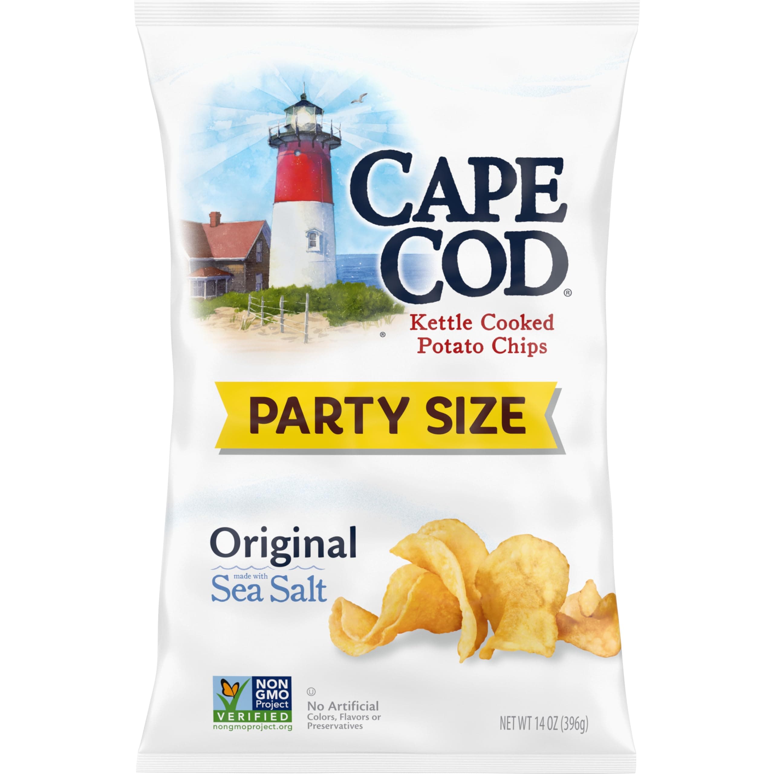 Cape Cod Potato Chips, Original Kettle Cooked, 14 Ounce Party Size