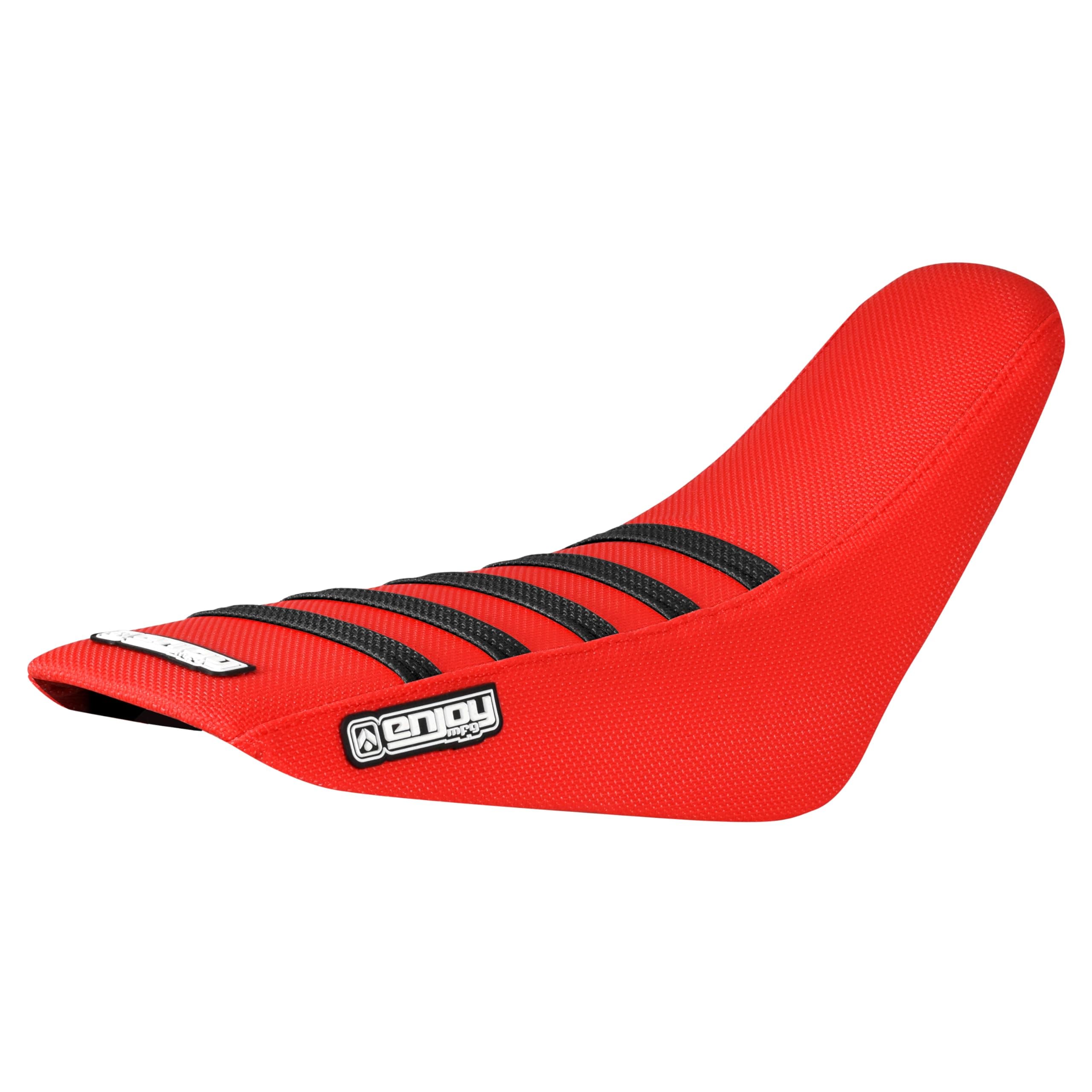 Enjoy MFG Ribbed Seat Cover for Honda CRF 110 - All Red/Black Ribs