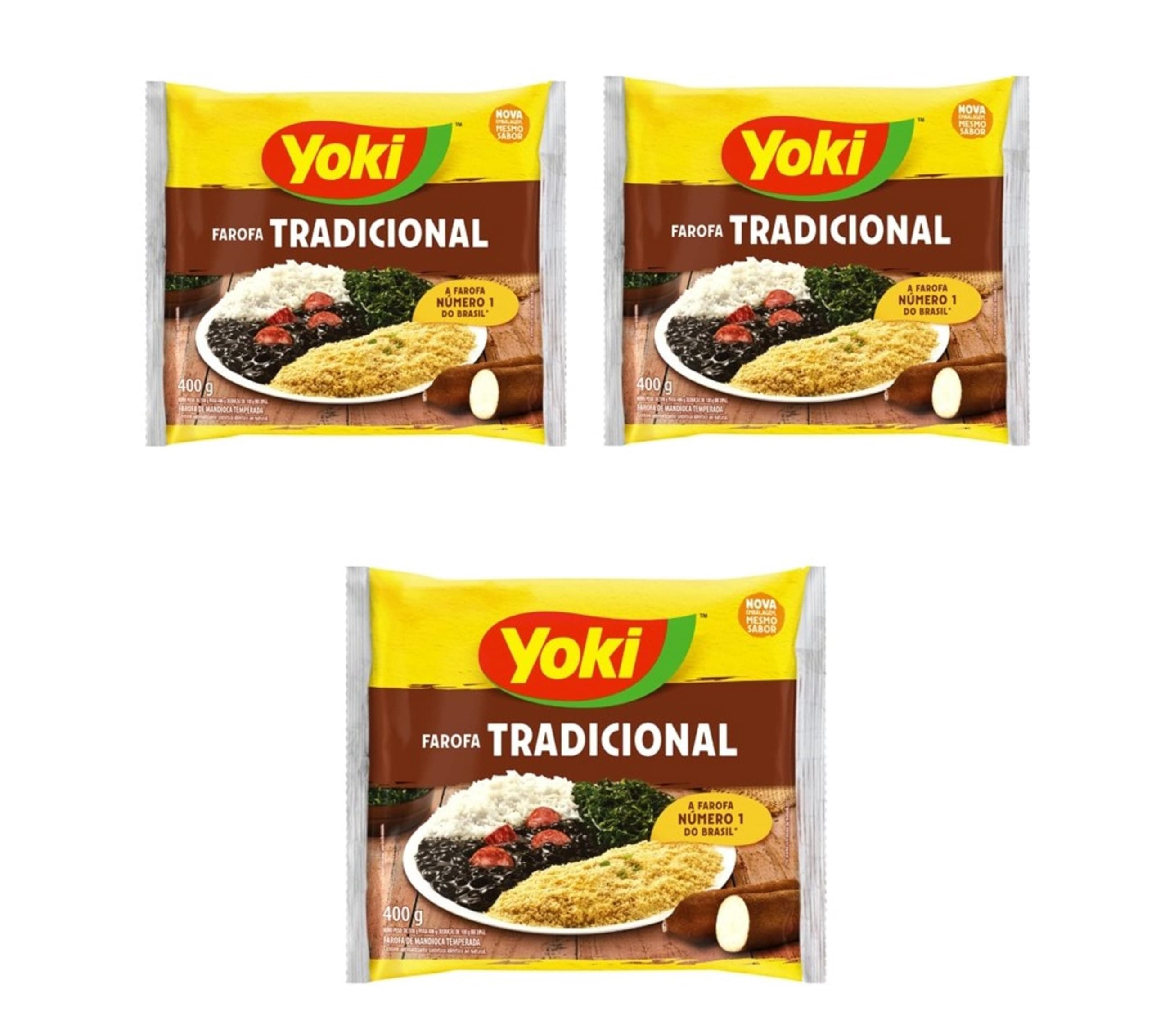 Yoki Farofa Tradicional Seasoned Cassava Flour 17.6 ouces 3 Pack