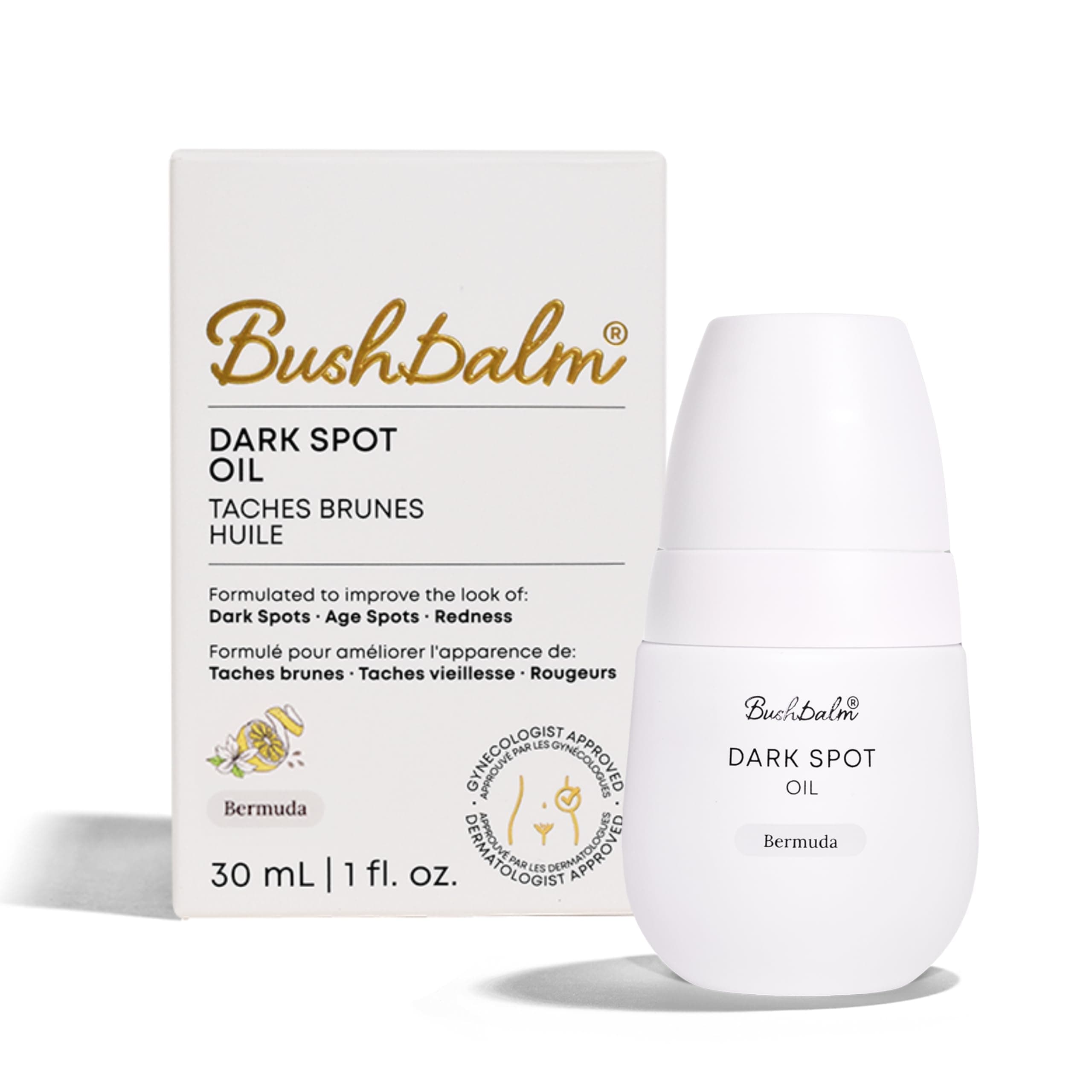 Bushbalm Bermuda Oil - Dark Spots, Fades Dark Spots, Reduces Hyperpigmentation, Relieves Redness and Irritation, 30ml