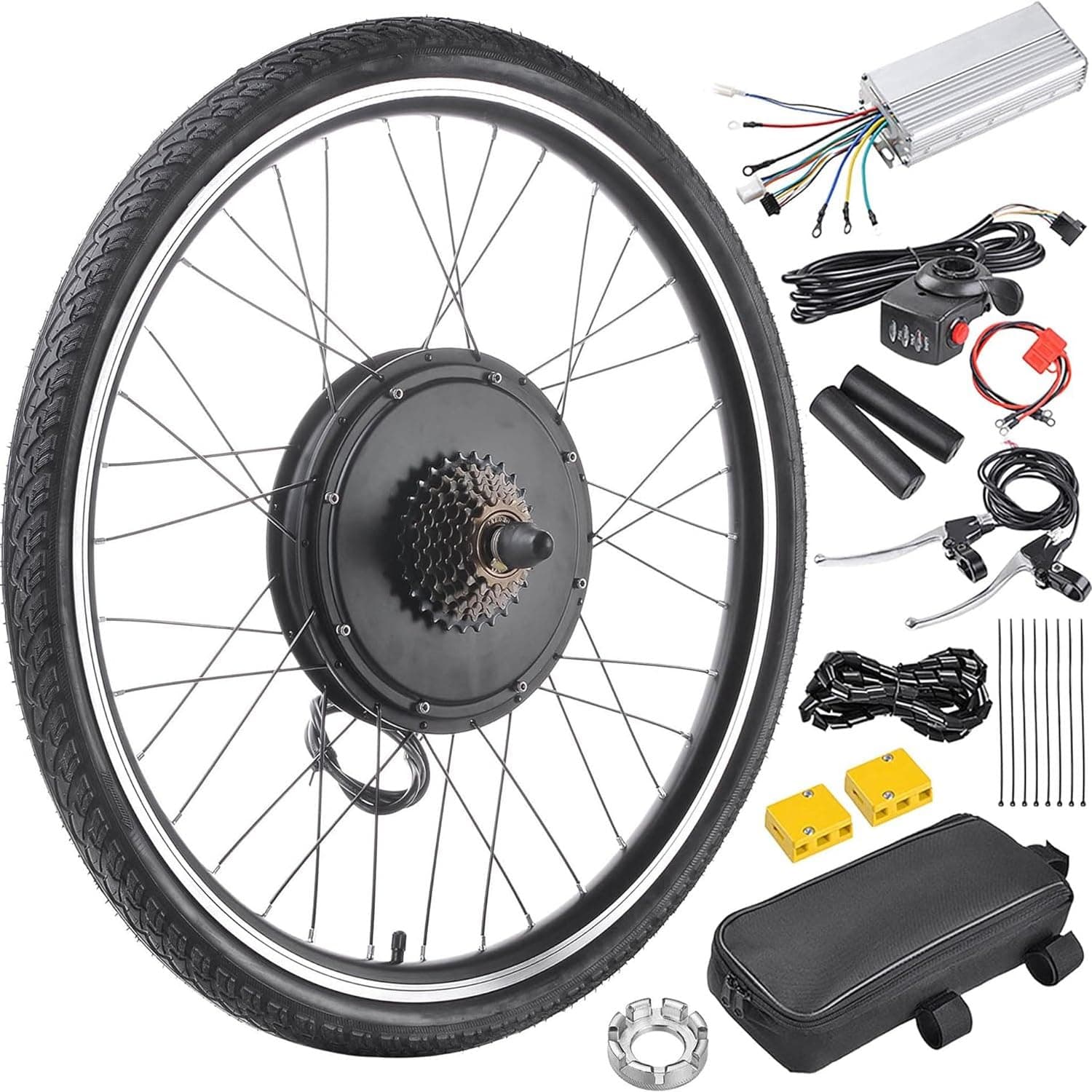 Electric Bike Conversion Kit,48V 350W Motor 26"" Rear Wheel E-Bike Conversion Kit Dual Mode Controller Thumb Throttle Ebike Wheel Kit,for Bicycles Kits Cycling Hub Motor Conversion Kit