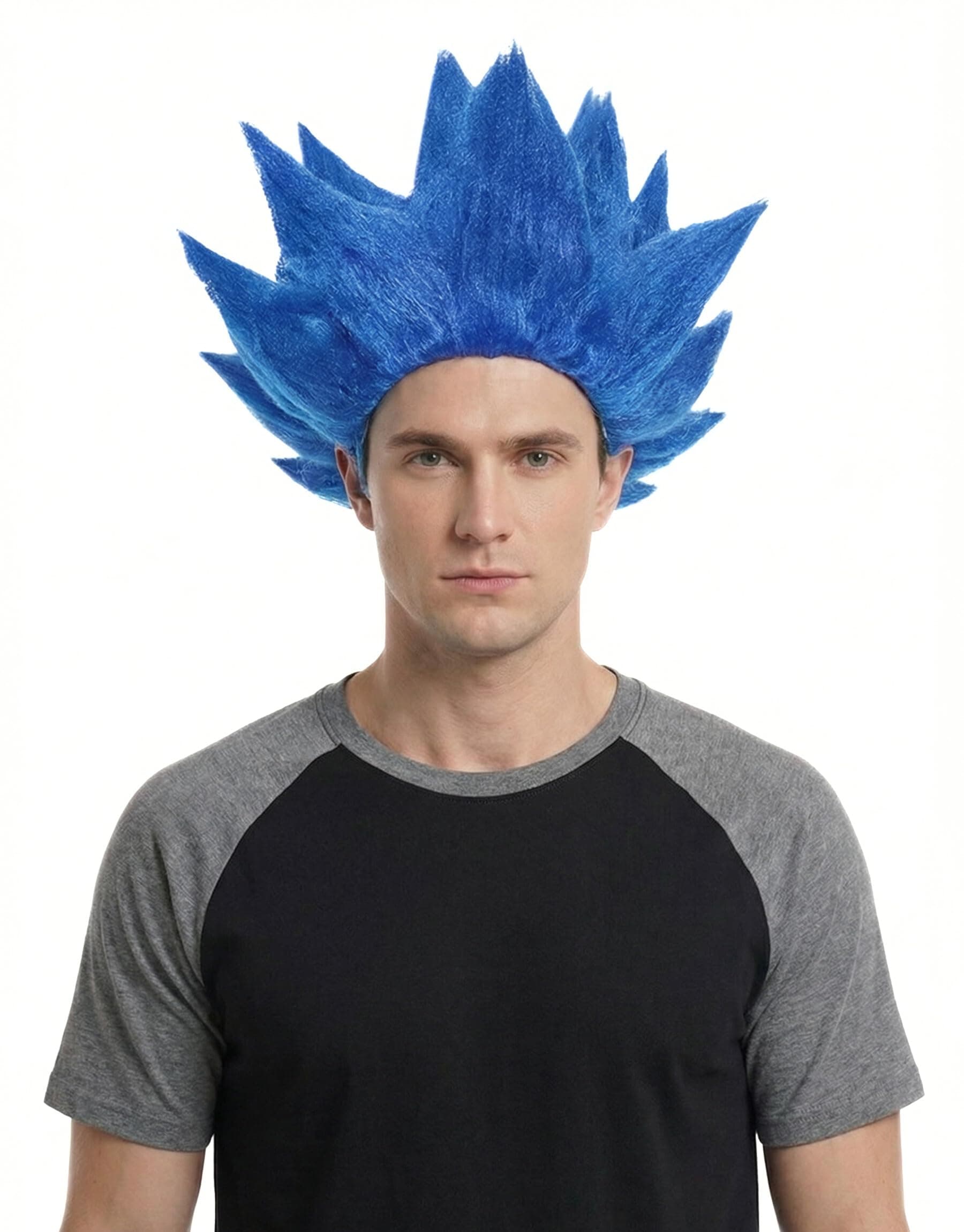 Miccostumes Men's Anime Style Cosplay Wig (Blue)