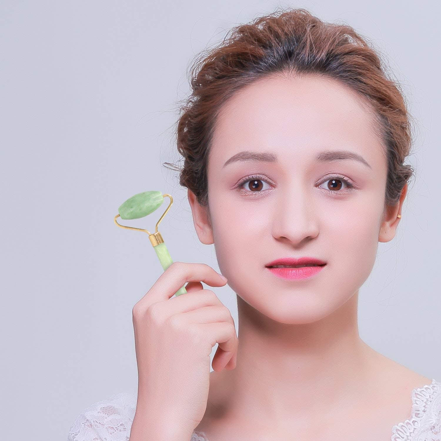 Jade Roller for the Face with Massager and Anti-Aging, Jade Roller for Face Real Jade 100% Jade, Suitable for Face Body and Eyes Treatment.