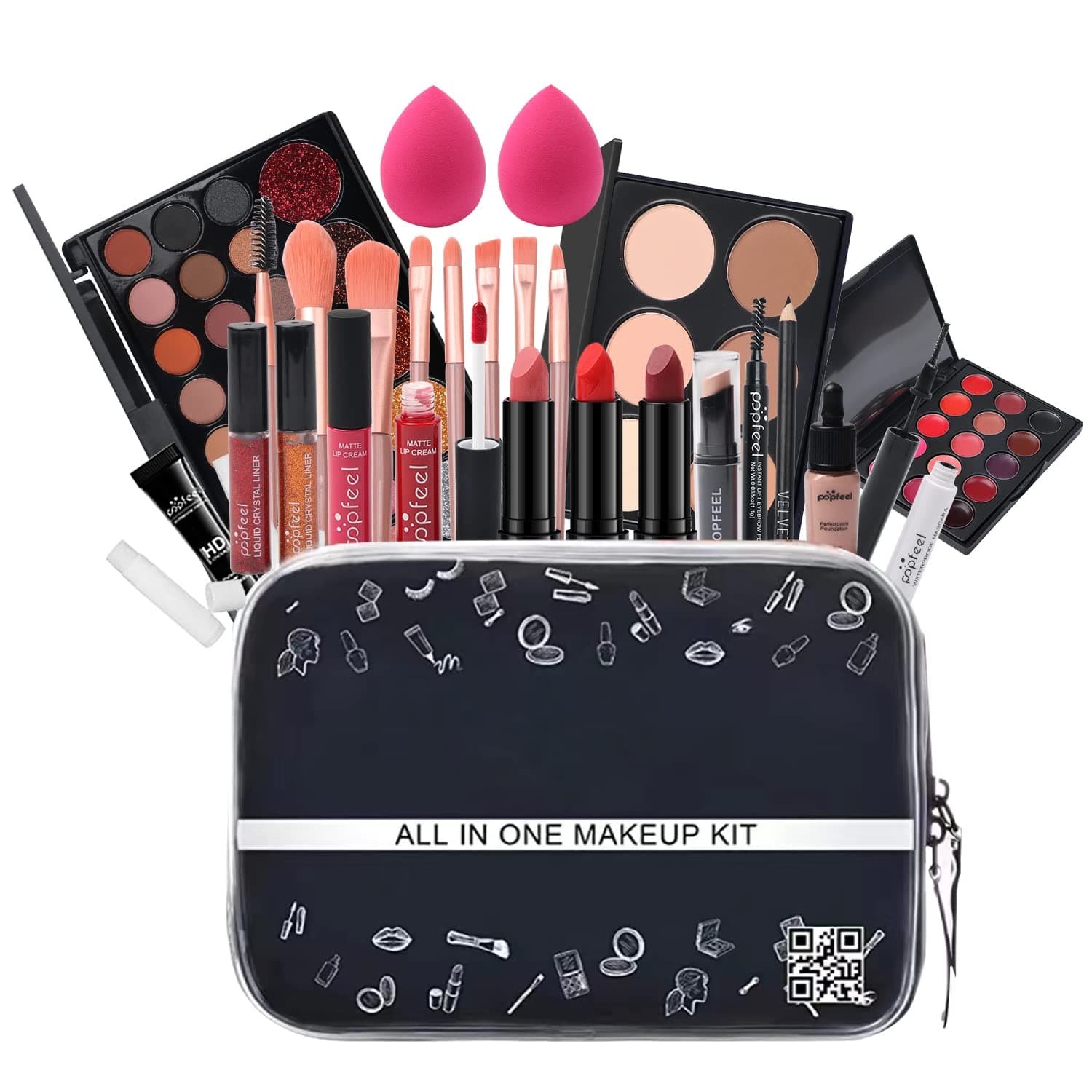 Makeup Kit All-in-one Makeup Gift Set for Women Full Kit,Include Makeup Brush Set,Eyeshadow Palette,Glitter eyeshadow,Lip Gloss Set,Foundation,Highlights,Mascara,Eyebrow (29color kit)