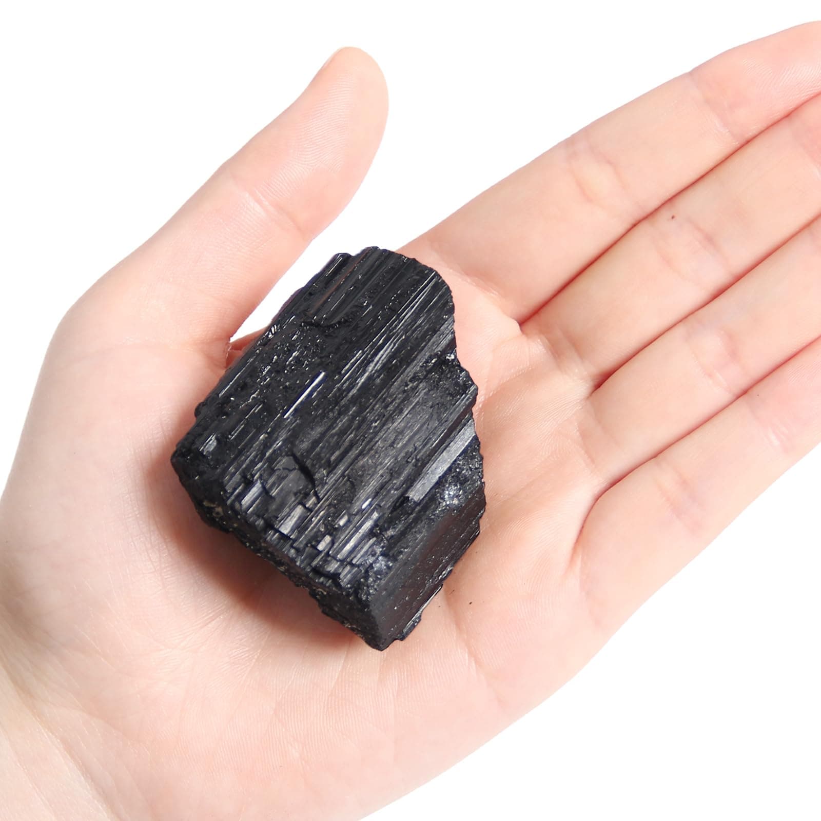 Raw Black Tourmaline Crystals, 110-130 Grams Black Tourmaline Healing Crystals, Natural Rough Stones Crystal for Tumbling, Cabbing, Fountain Rocks, Decoration, Polishing, Wire Wrapping, Wicca & Reiki