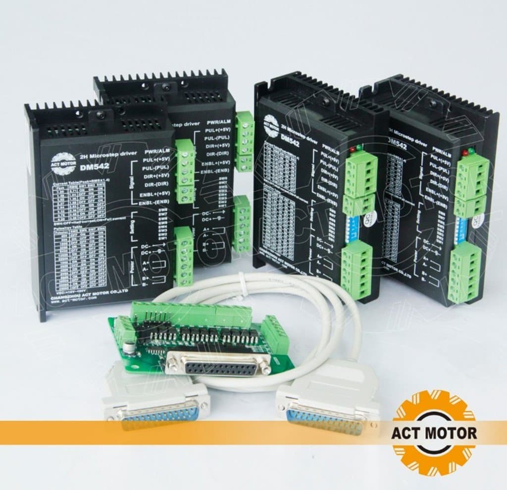 Act Motor GmbH 4pcs DM542 Driver with 1pc Breakout Board 18 – 50VDC 4 A 50VDC