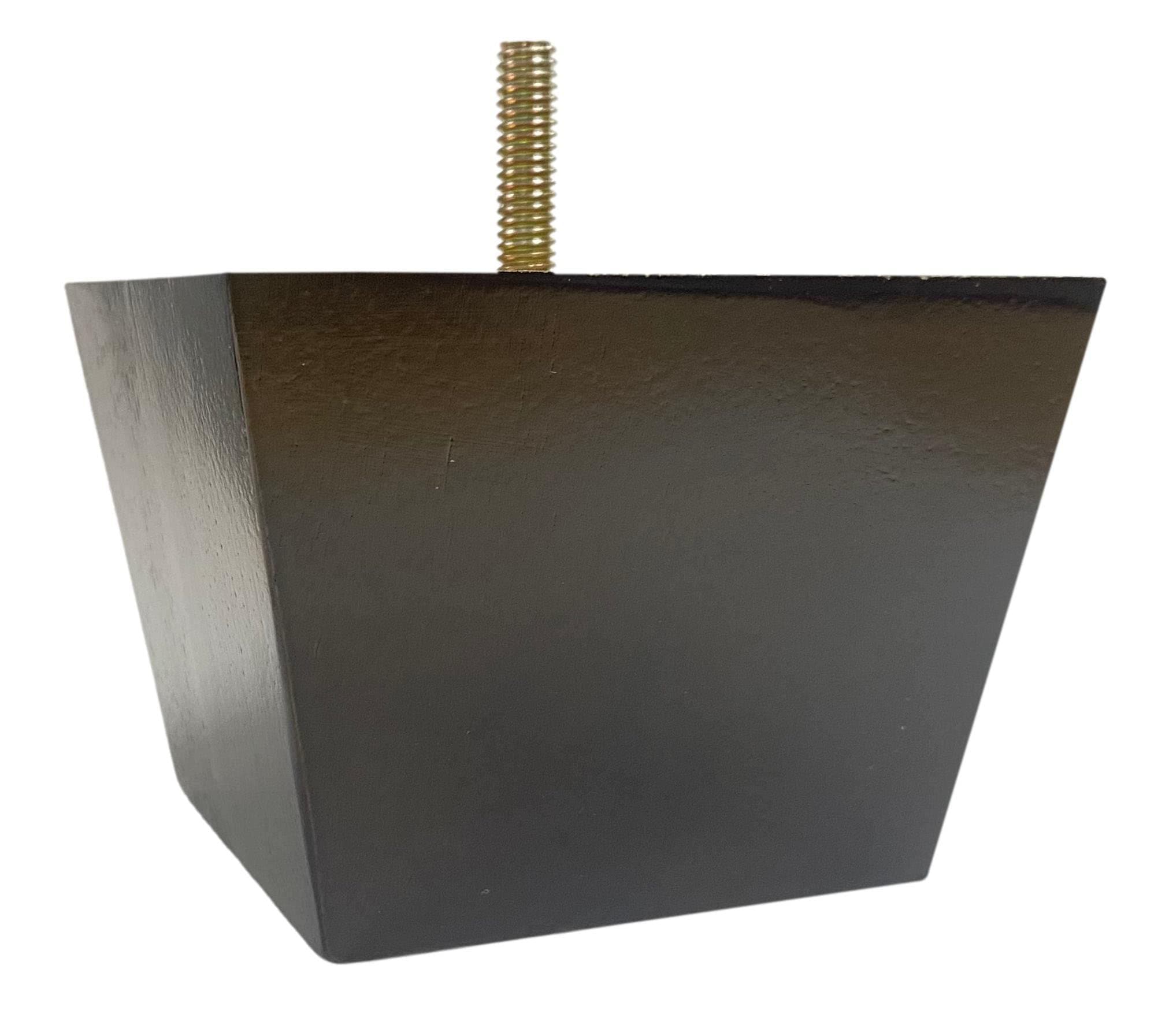 3" Wood Sofa/Chair/Ottoman Tapered Leg Dark Walnut Finish Threaded 5/16" Bolt - Set of 4