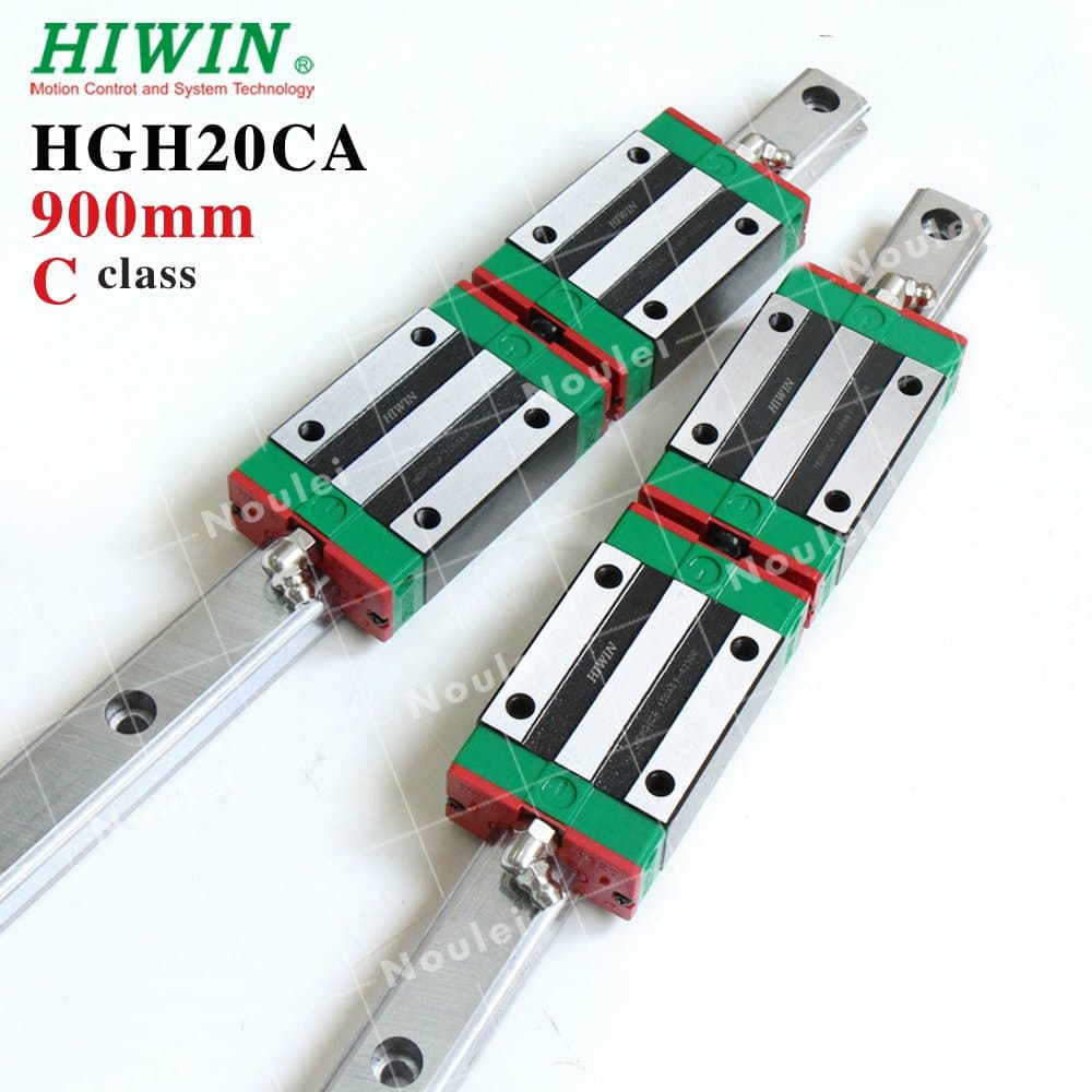 HIWIN HGH20CA Linear Guide Rail (900mm HGR20 with 2pcs Bearing Block,2set)