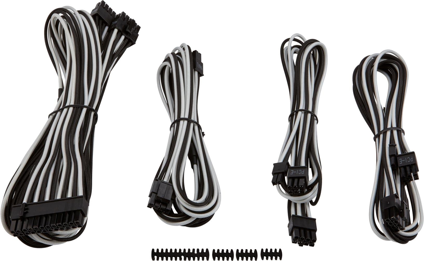 Corsair Premium PSU Cable Kit Individually Sleeved Cables,Starter Package,White/Black PSUs