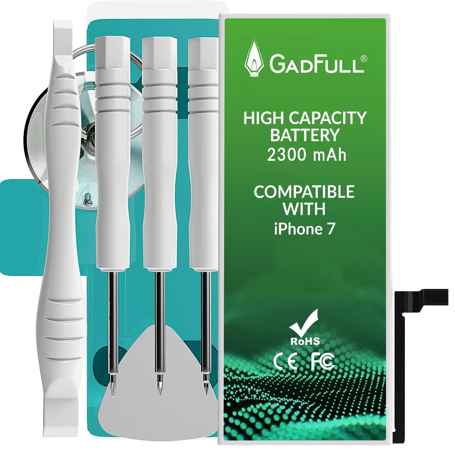 High Capacity Battery Compatible with iPhone 7 | 2022 Production Date | Manual Tool Kit and Profi Repair Set | Additional Mobile Phone Battery