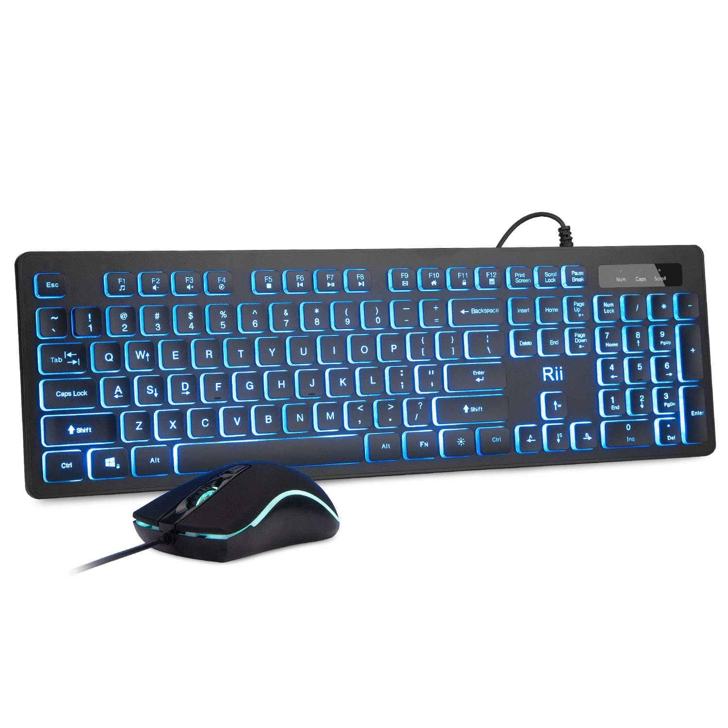 Three Colors Backlit Business Keyboard,Gaming Keyboard and Mouse Combo,USB Wired Keyboard,RGB Optical Mouse for Gaming,Business Office