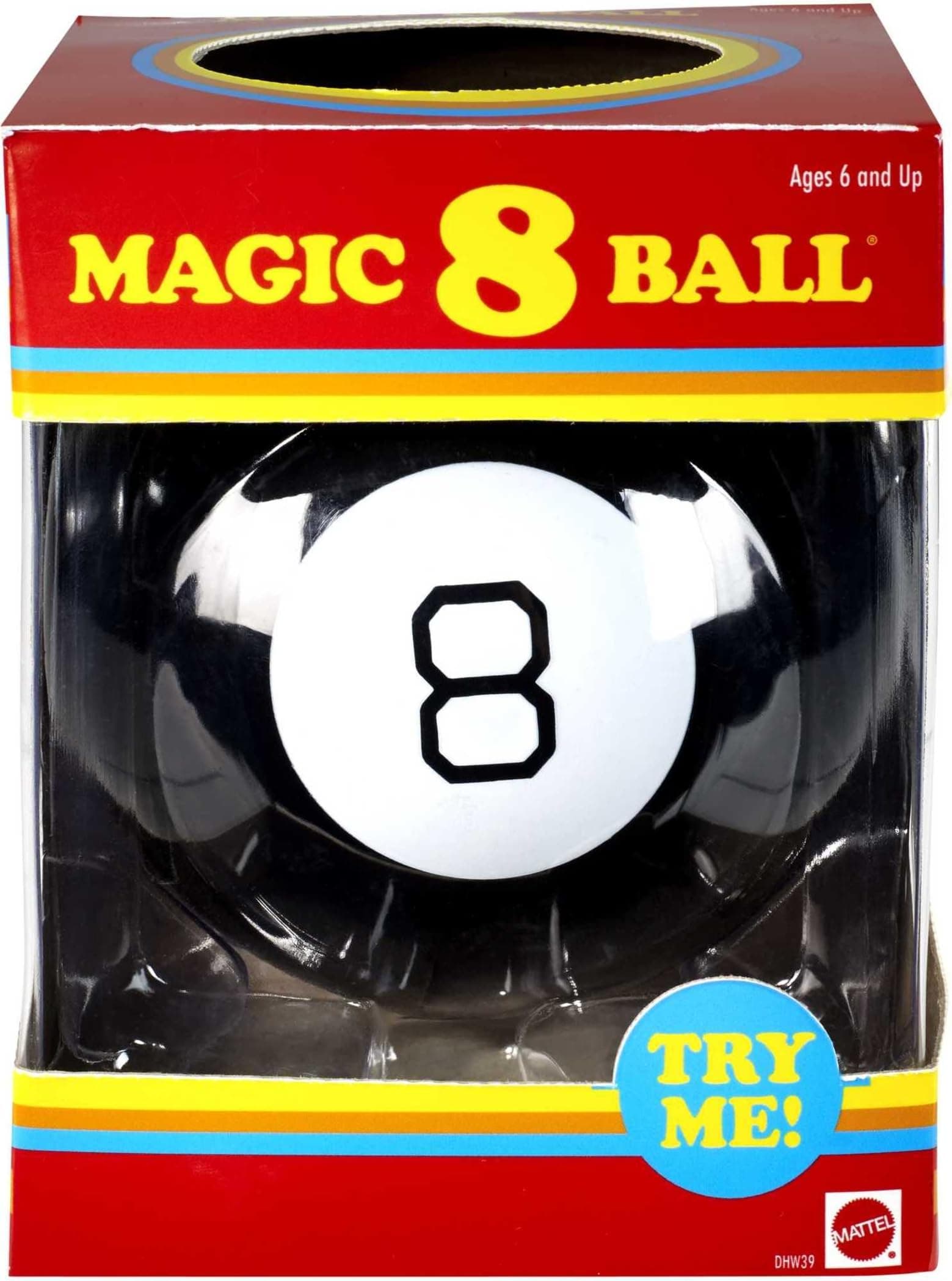 Mattel Games Magic 8 Ball Novelty Fortune-Telling Toy, Retro Look for Kids, Grown-Ups, Families, Parties & Travel (Amazon Exclusive)