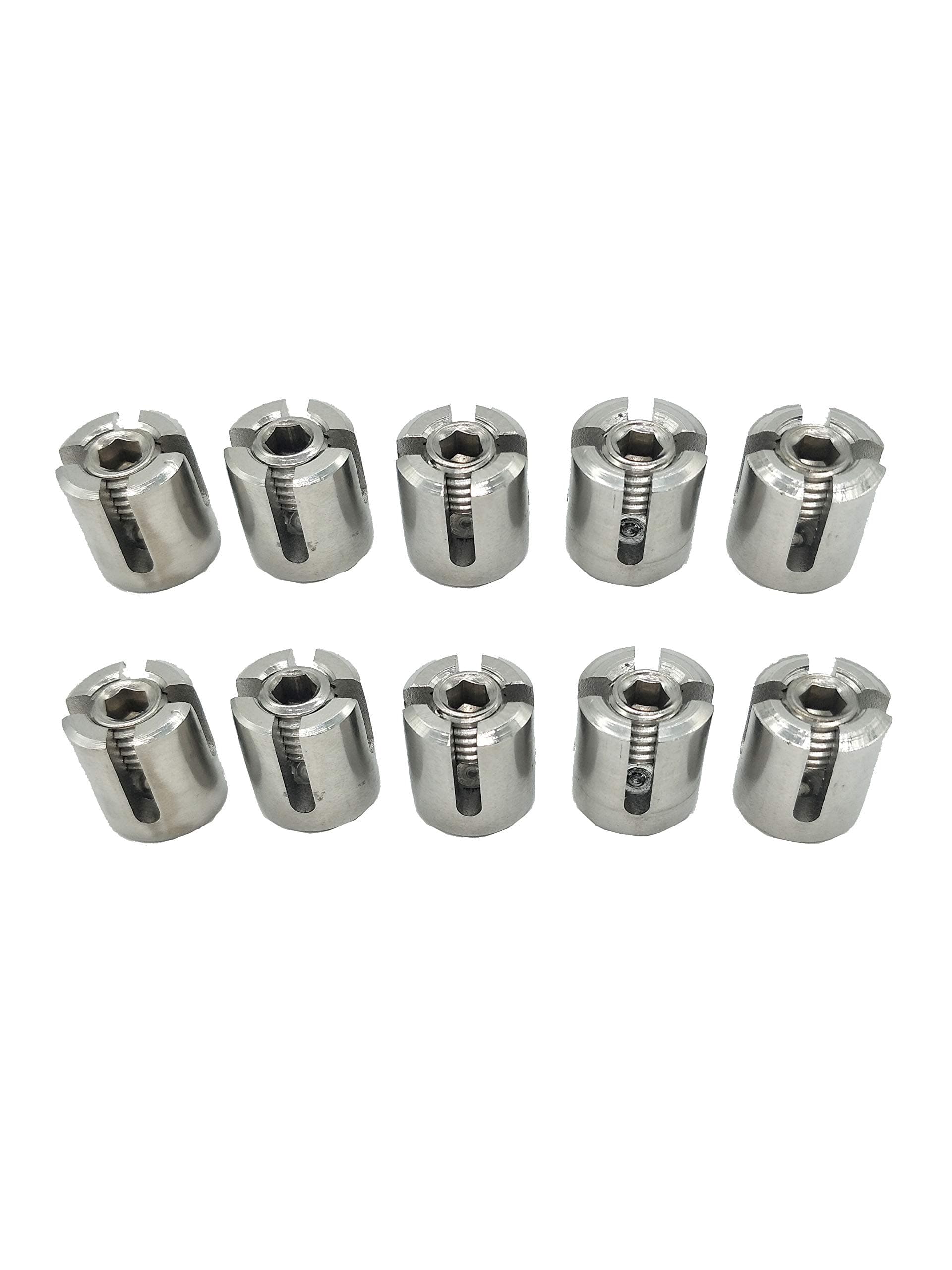 Jimeternal 1/8 Inch Stainless Steel Wire Rope Cross Clamp,10 Pieces, T316 Marine Grade