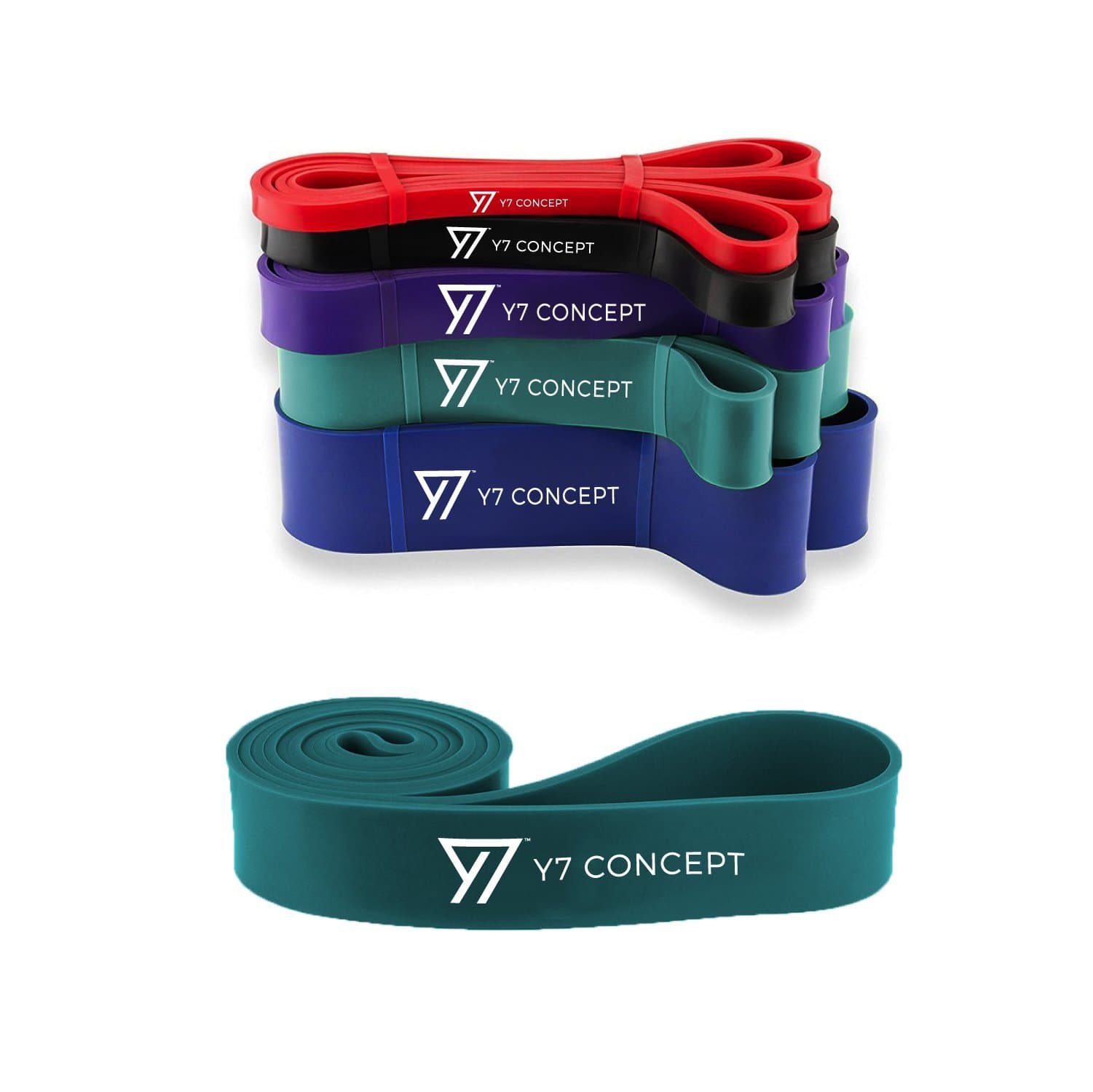 Y7 Concept Resistance Bands – Assisted Pull Up Bands – Exercise Bands for Men & Women – Workout Bands Long for CrossFit - Powerlifting - Mobility Bands (One Band)