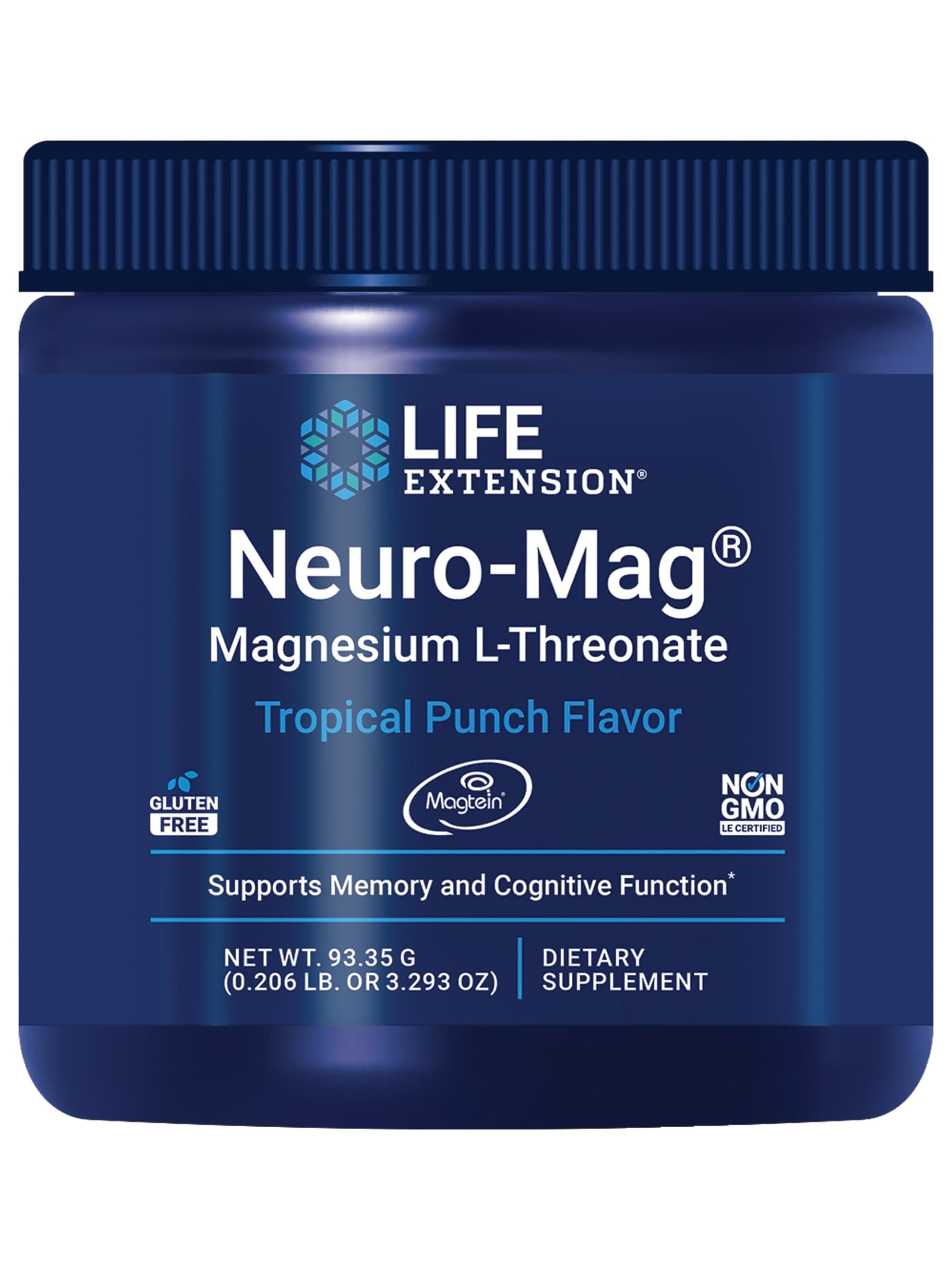 Life Extension Neuro-Mag Magnesium Threonate, Tropical Punch, 3.293 Ounce