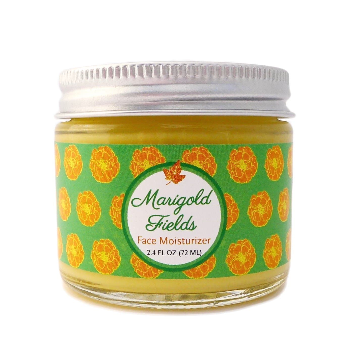 Marigold Fields Face Moisturizer with Aloe, Calendula, Praxaci Oil, Pequi Oil, Jojoba Oil, and Chamomile; Organic, Vegan, Non-GMO, Certified Cruelty Free, Handcrafted (2.4 fl oz)
