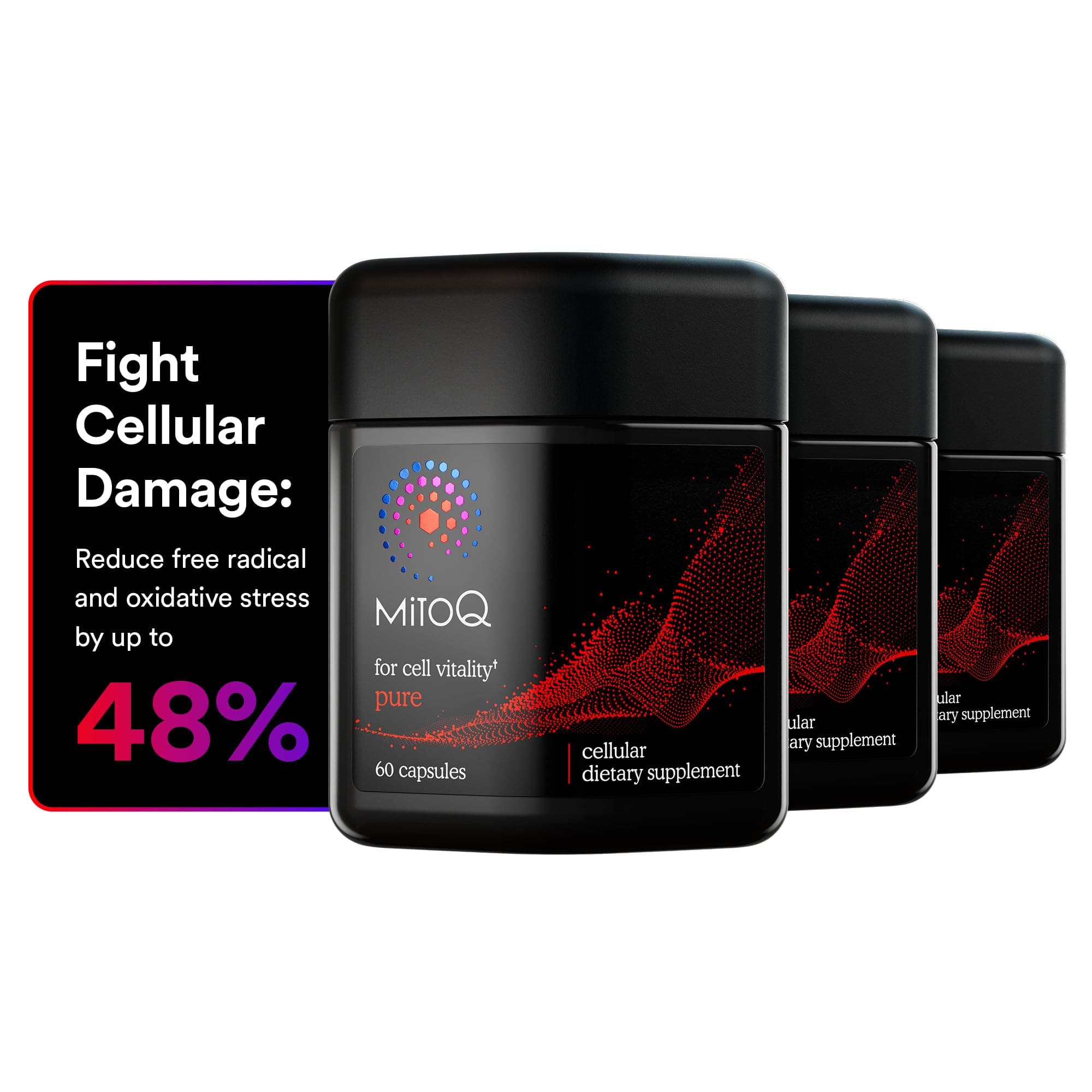 MitoQ Pure Advanced Mitochondria Supplement Superior Bioavailability to CoQ10 | Reduces Free Radical Damage for Healthy Aging, Metabolism, Heart Health, Energy, Strength & Mobility