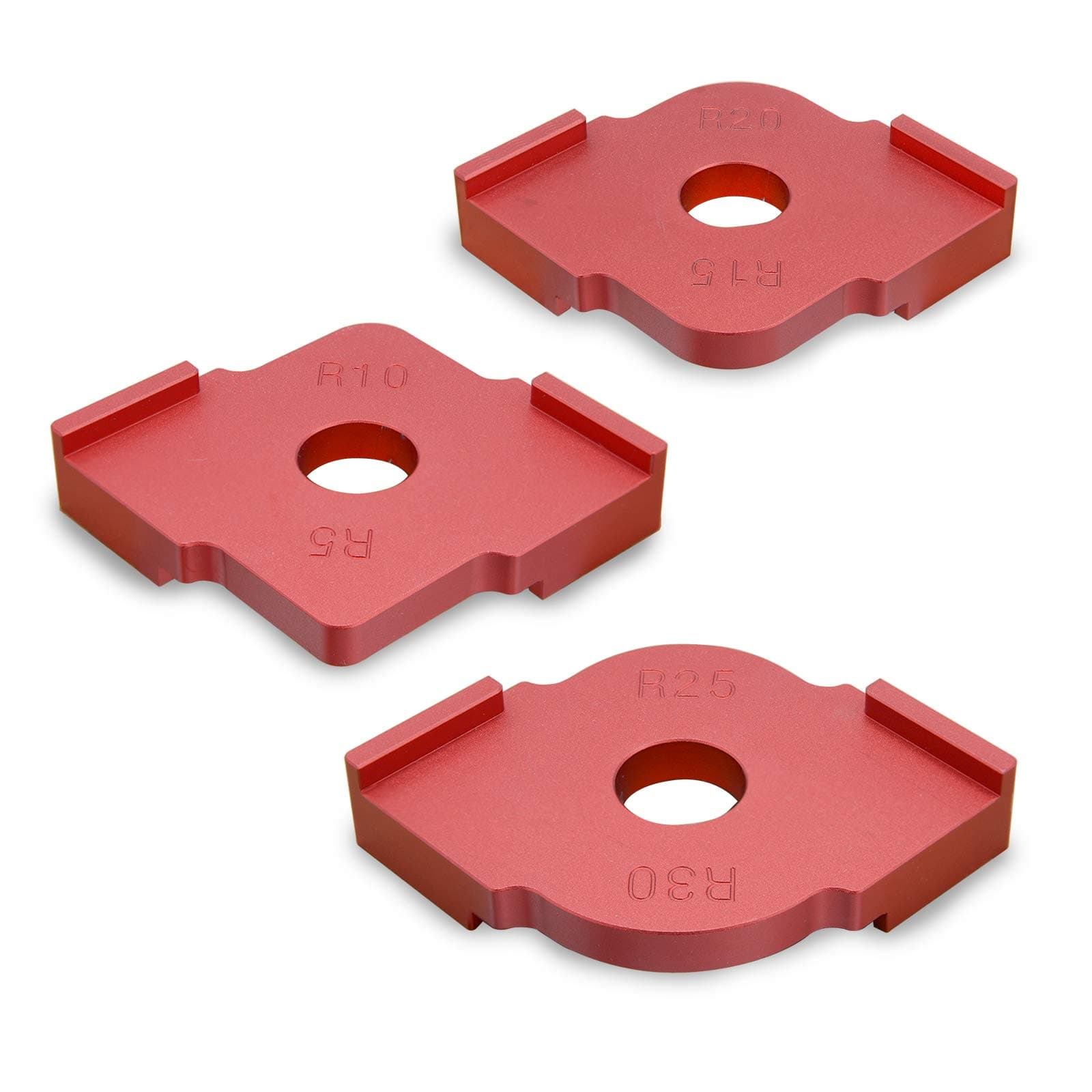 AIBER Set of 3 Radius Jig Router Templates Aluminium Alloy Radius Corners R5 R10 R15 R20 R25 R30