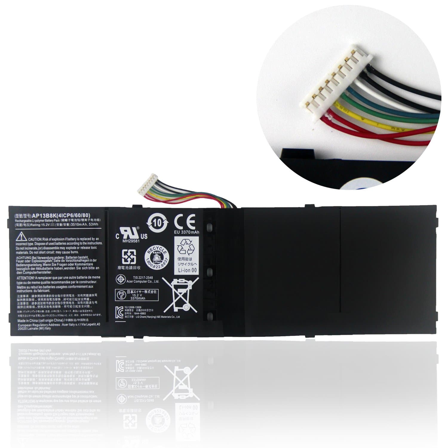 Replacement AP13B8K Battery,Aomore New Laptop Battery Compatible with Acer Aspire V5 V5-572P V5-572G Notebook,Fits 4ICP6/60/80 AP13B8K Battery [15.2V 53Wh]