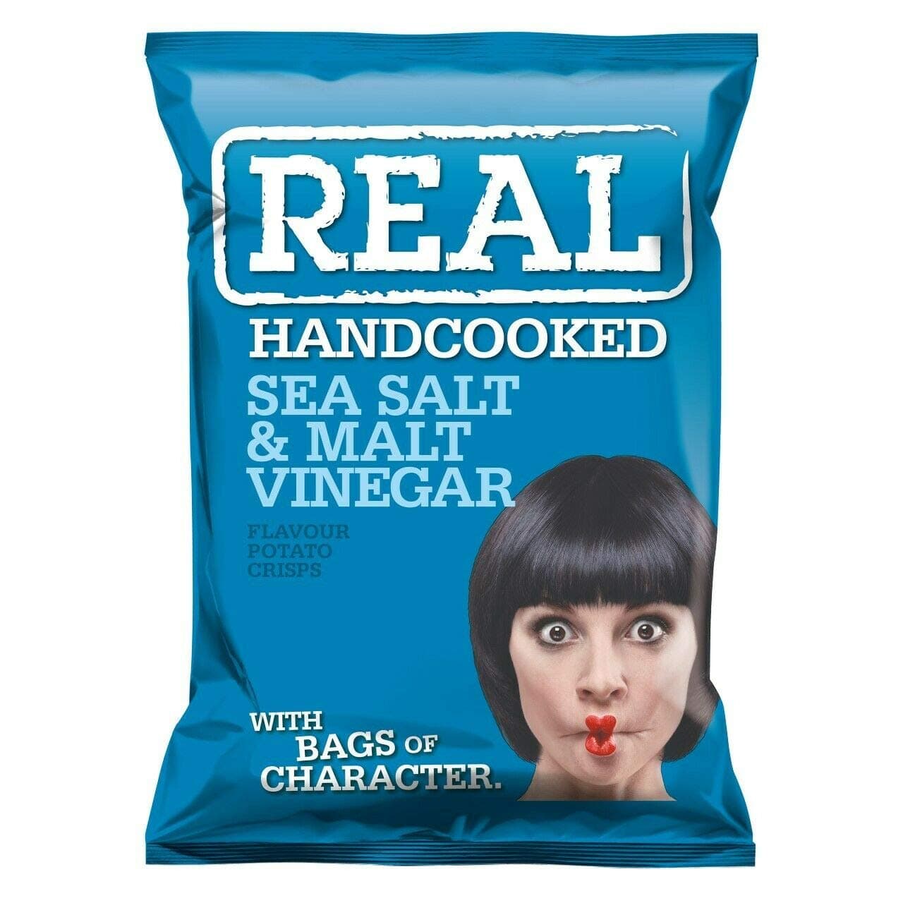 Real Crisps Hand Cooked Sea Salt & Malt Vinegar Flavour 24 x 35g