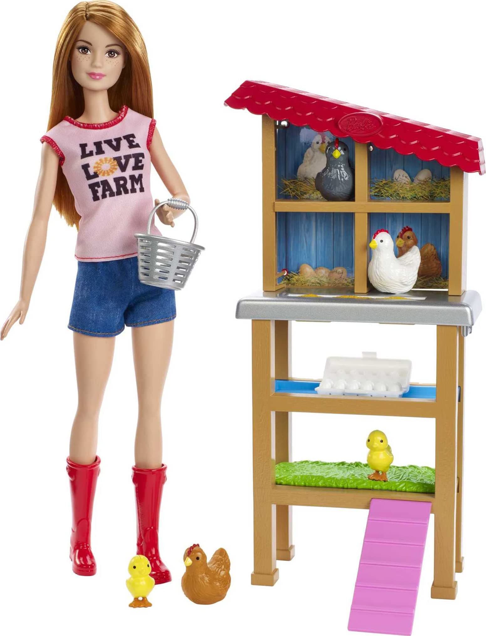 Chicken Farmer Doll & Playset DHB68_FXP15, Multi-Colour, FXP15