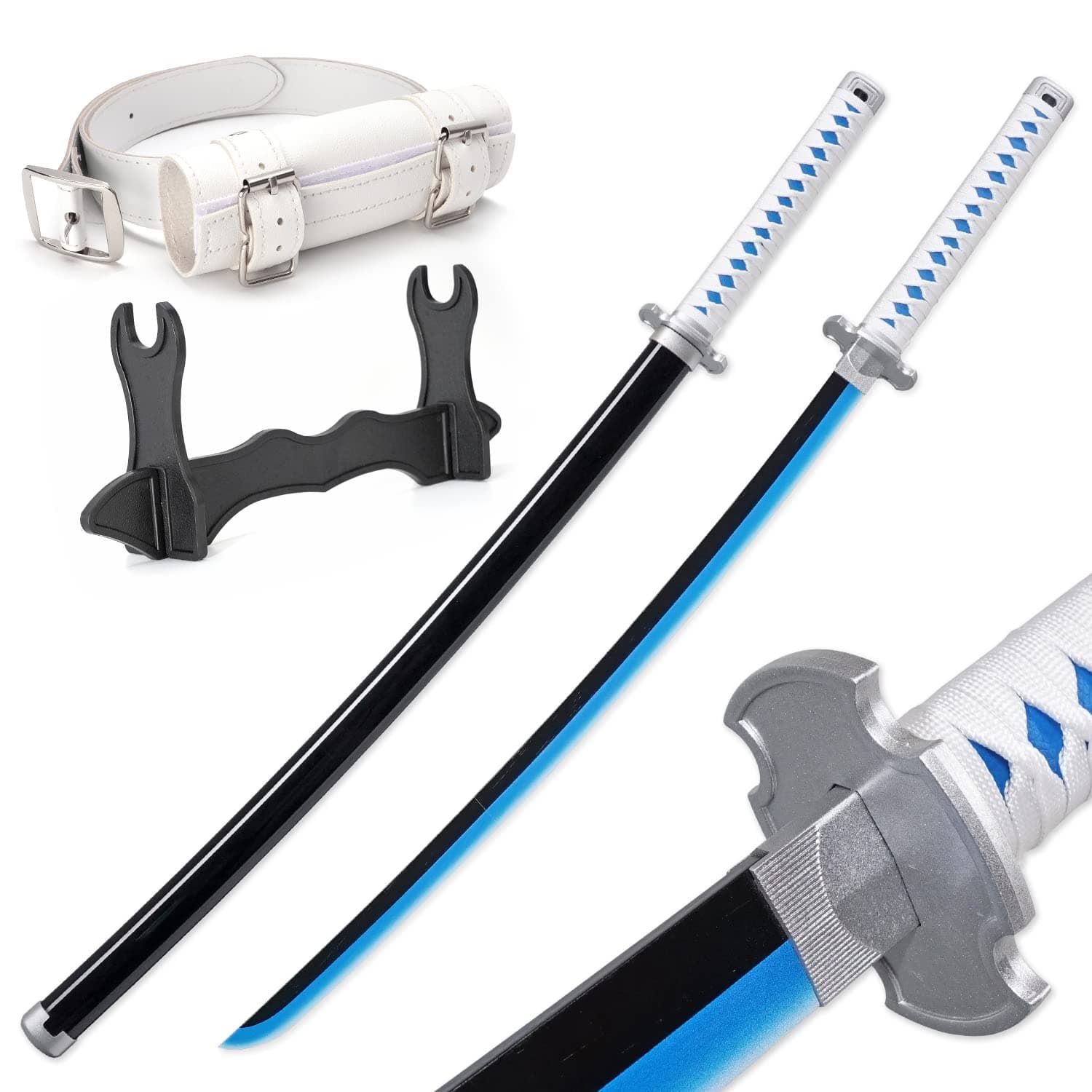 Zisu Demon Slayer Sword, About 41 inches, Hashira Pillars & Protagonist Katana for Cosplay Purpose, Anime Original Texture (Teal-Tanjiro B)