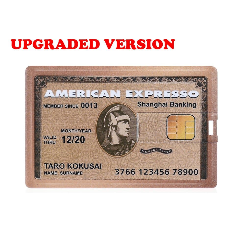 Tusheng USB Flash Drive 2.0 Credit Card Flash Drive 16 GB Waterproof Portable Memory Stick Tiny Pen Drive Golden(Upgraded Version)