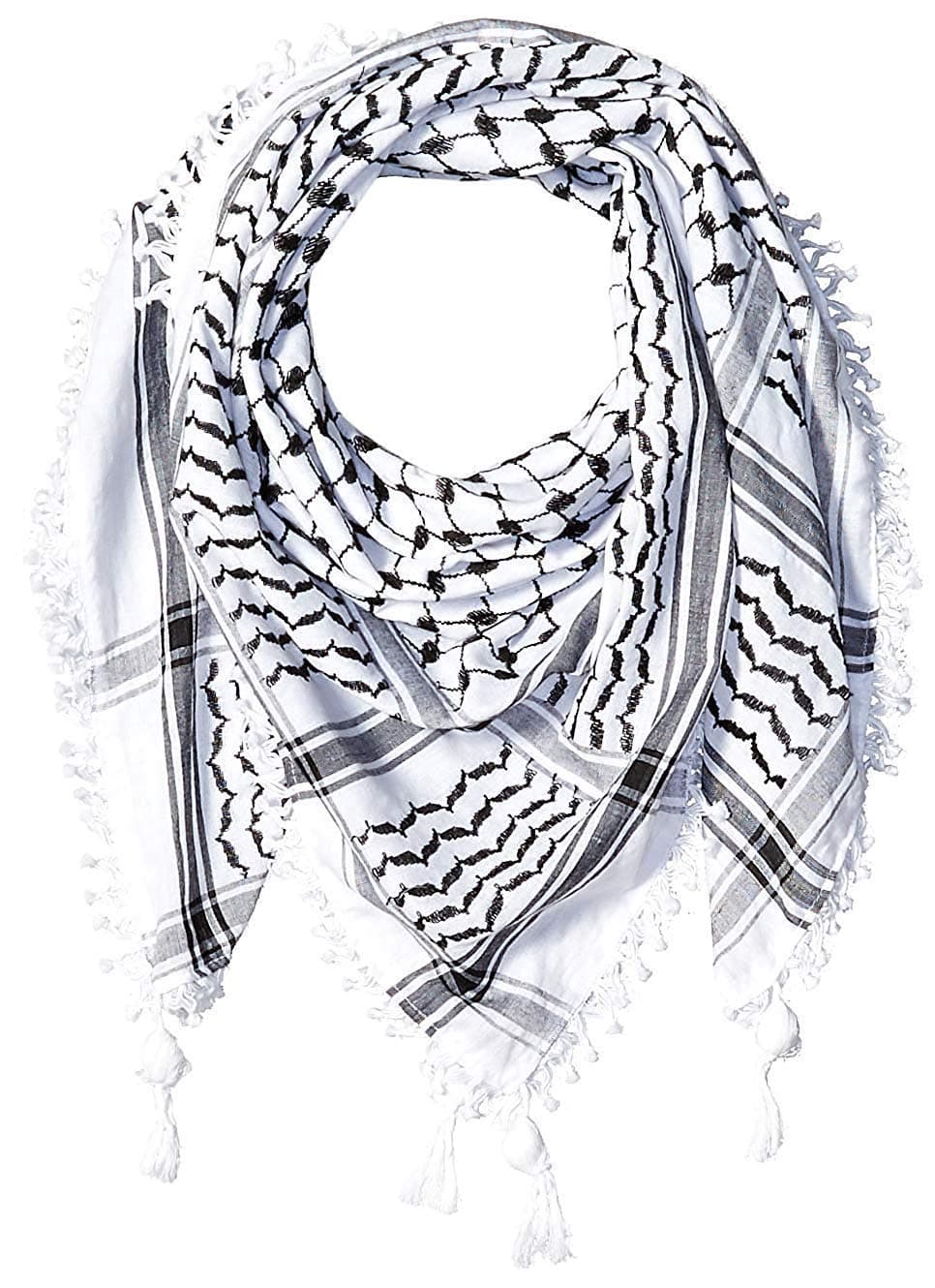 Hirbawi Premium Arabic Scarf 100% Cotton Shemagh Keffiyeh 47"x47" Arab Scarf Made in Palestine