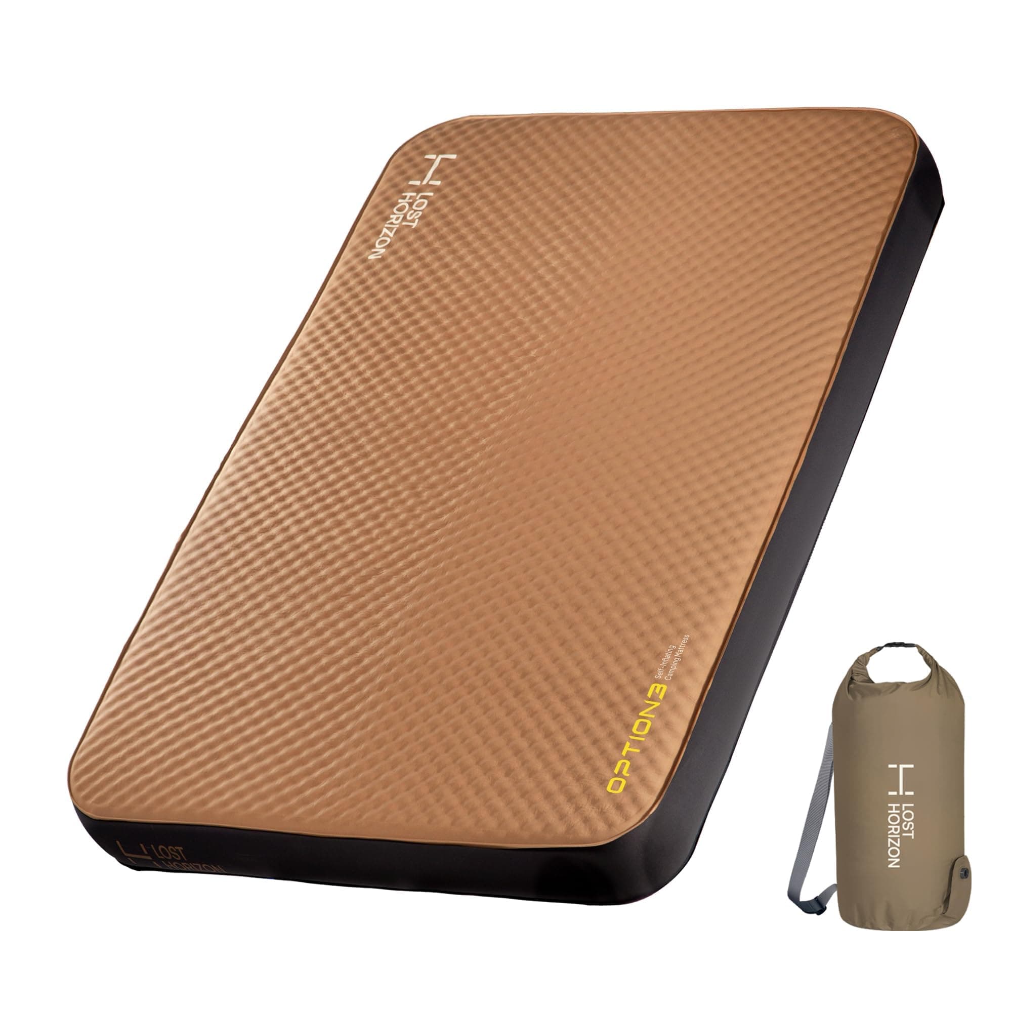 - LOSTHORIZON Air & Foam Camping Mattress, Self-Inflating Sleeping Pad, 4.5" Thick, with Air Pump, Queen