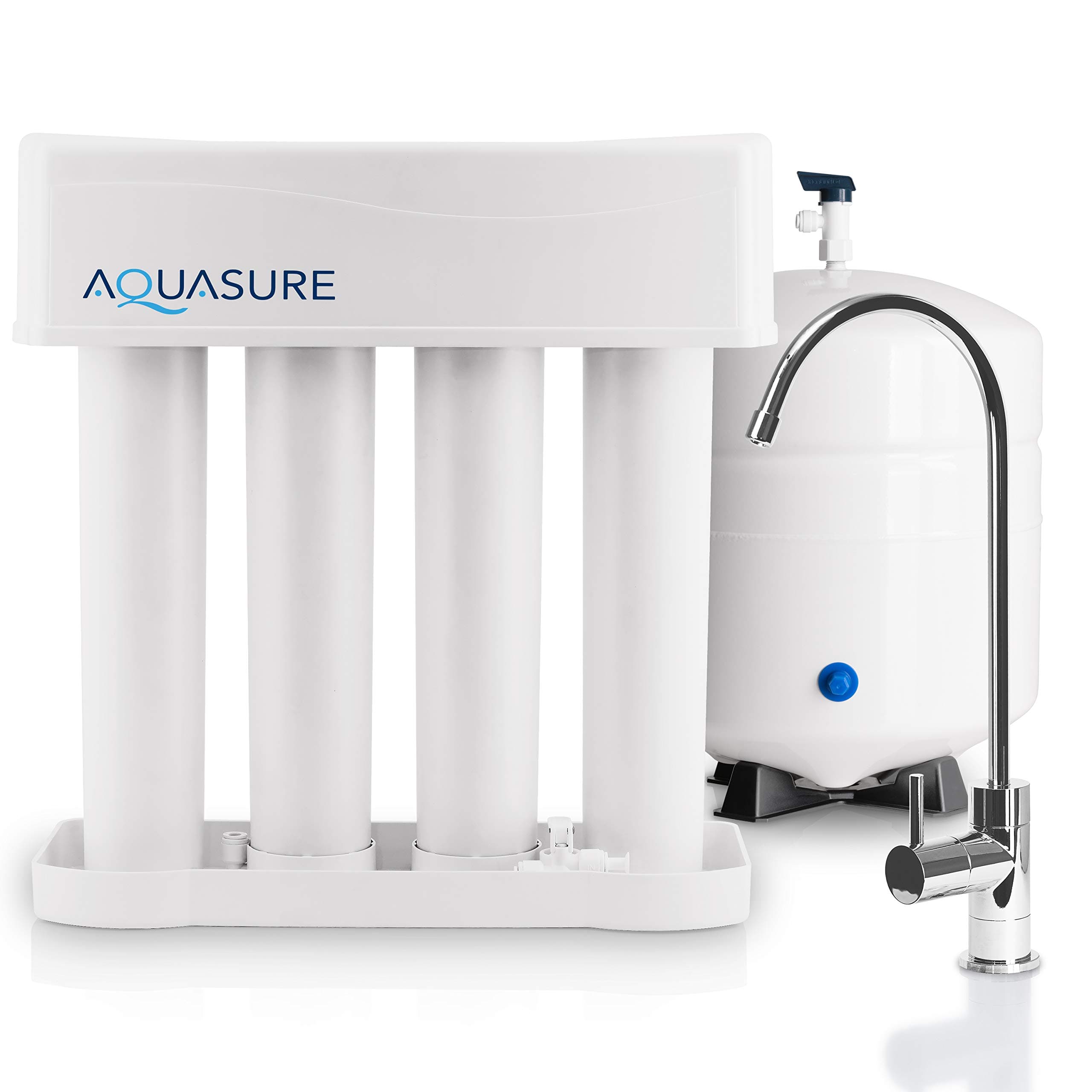 Premier 4-Stage Reverse Osmosis Under Sink Drinking Water RO Filtration Purification System | Removes 99% of Contaminants | 75 GPD, Leak-Proof, Quick Change Filters, with Tank & Chrome Faucet