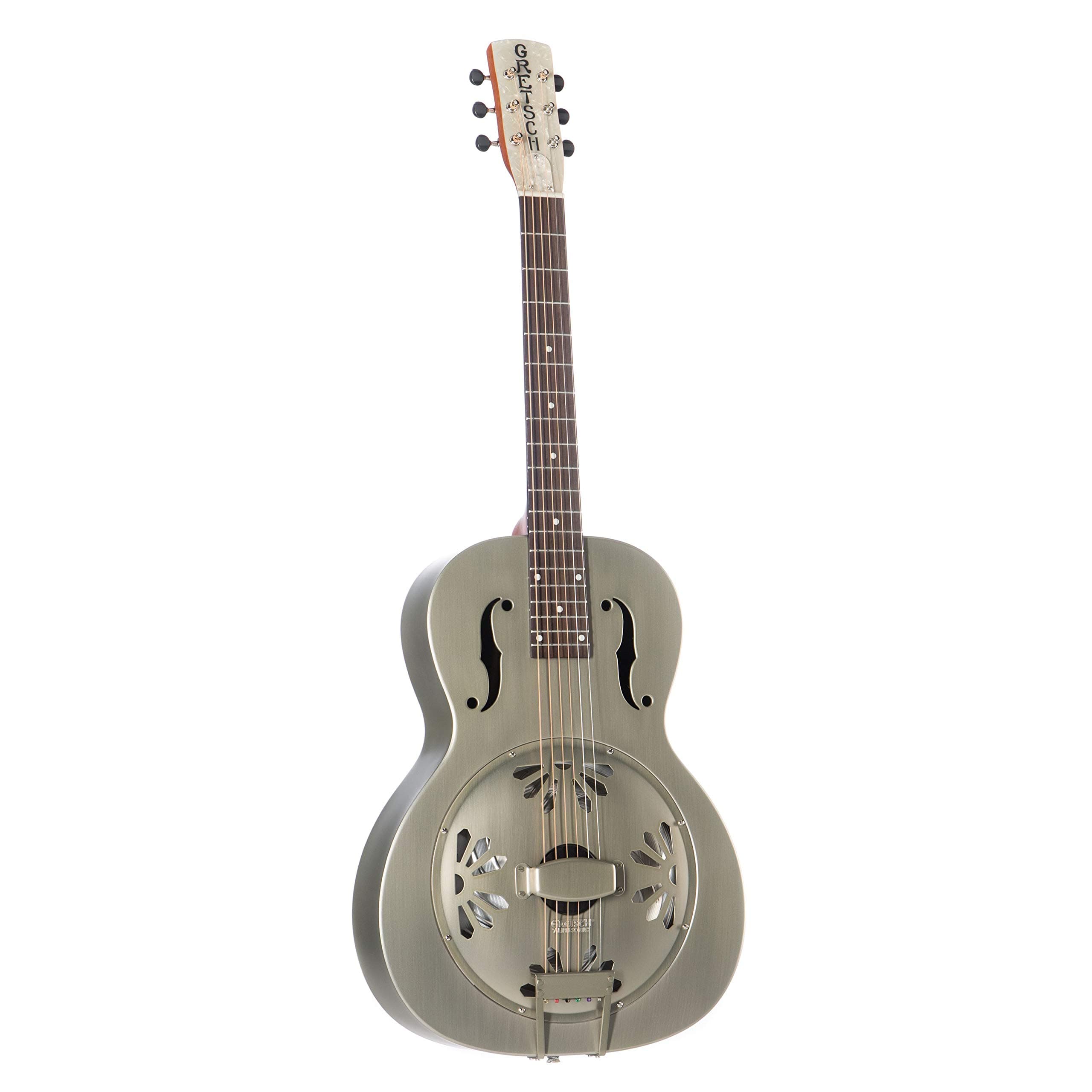 G9201 Honey Dipper Round-Neck Metal Resonator - Brass Body, Padauk Fingerboard
