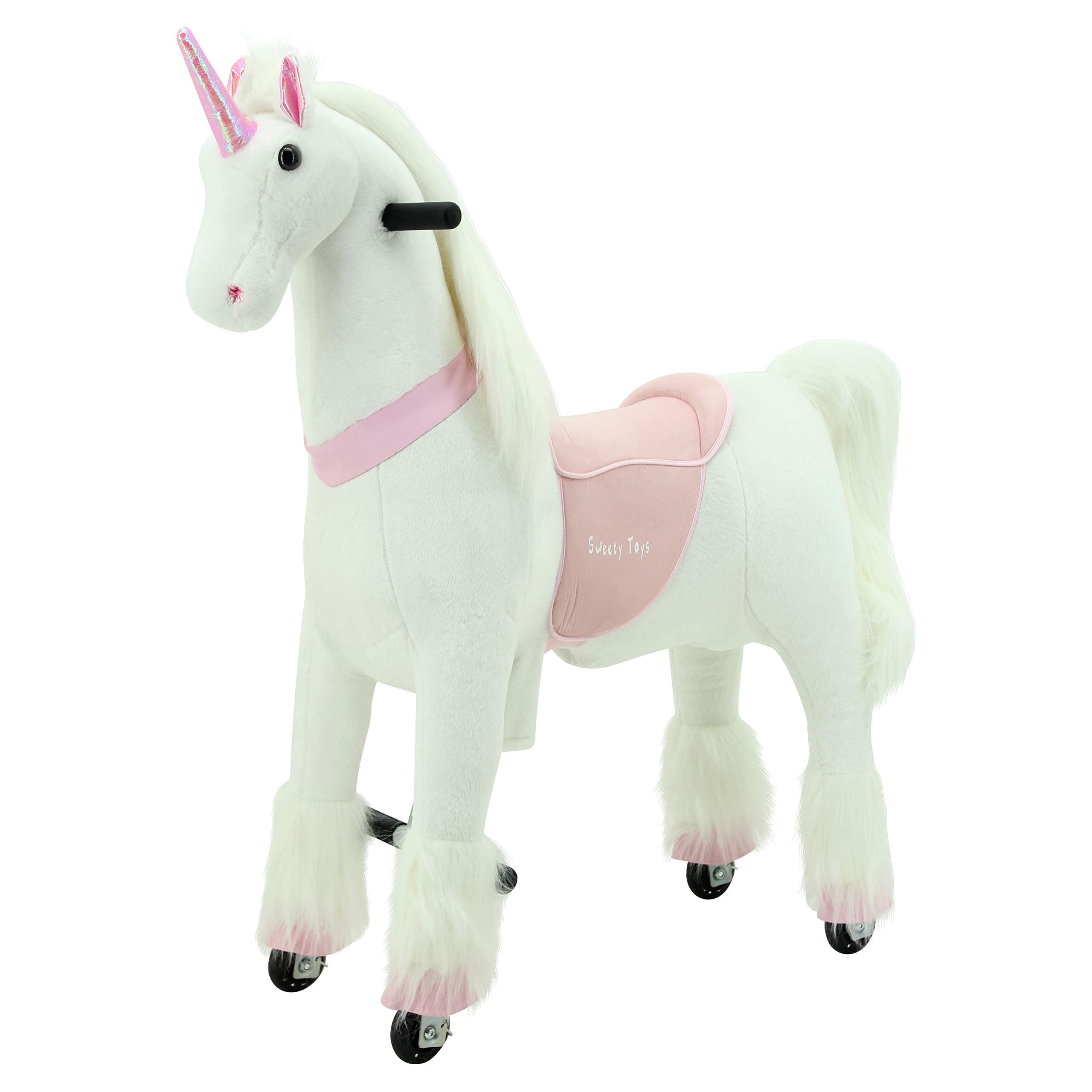 Plüsch 7264 Mount Large Unicorn on Wheels for 4 to 9 Years Riding Animal, White, Groß