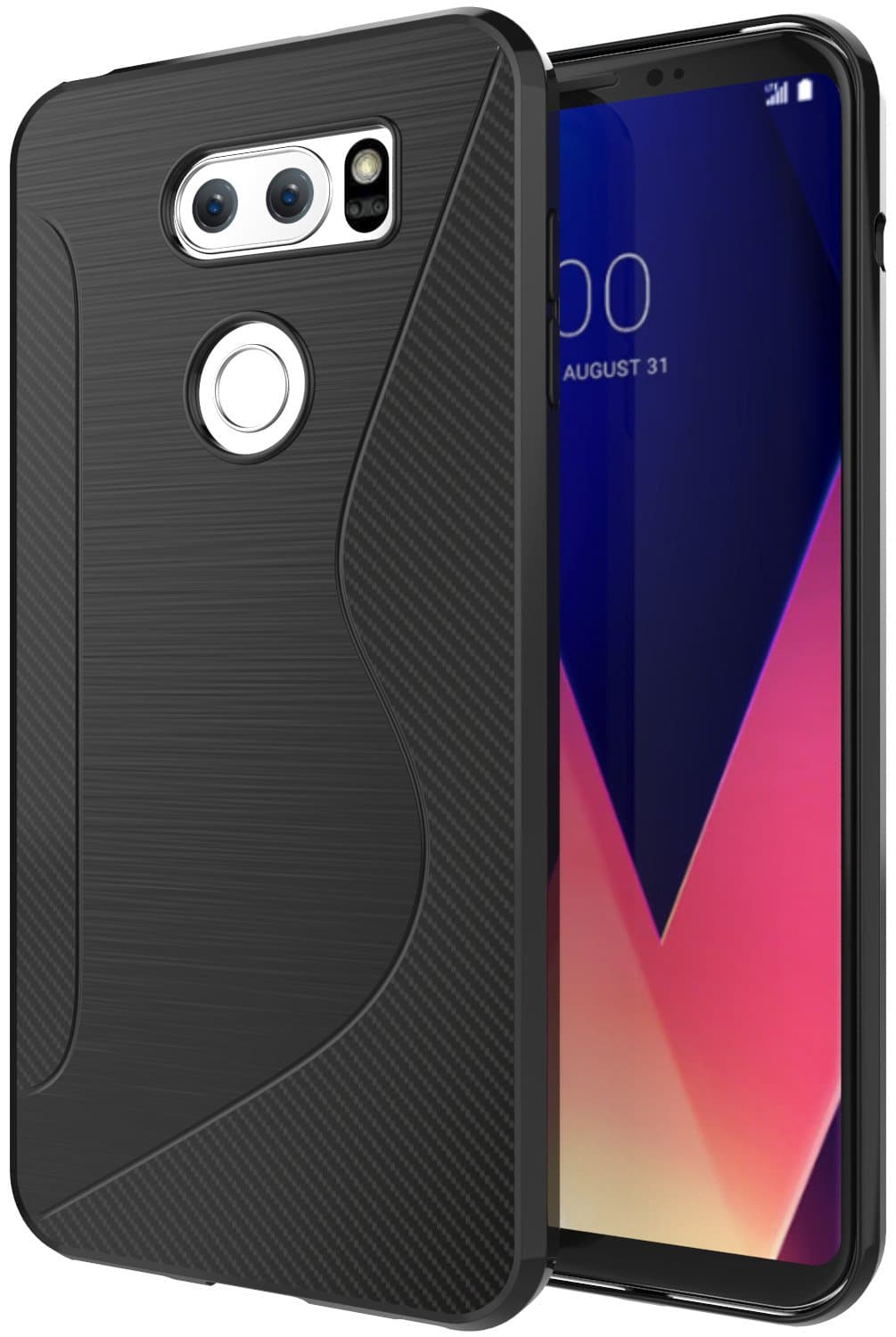 LG V35 ThinQ Case,LG V30 /V30 Plus Case,Ultra[Slim Thin] Hybrid Shock Absorption Scratch Resistant Soft TPU Grip Soft Skin Silicone Bumper Protective Cases Cover for LG V30/LG V30 Plus- Black