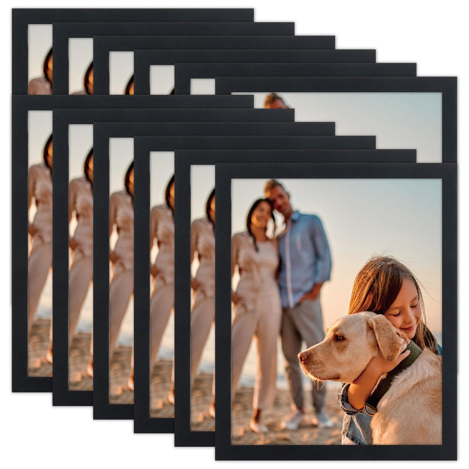 Picture Frames Set for Photos and Artwork, 8x10 Frames Set, 12 Pack,Family Photos, Artwork, Light Weight Bulk Frames Pack for Wall Hanging and Table Stylish Gift (Black)