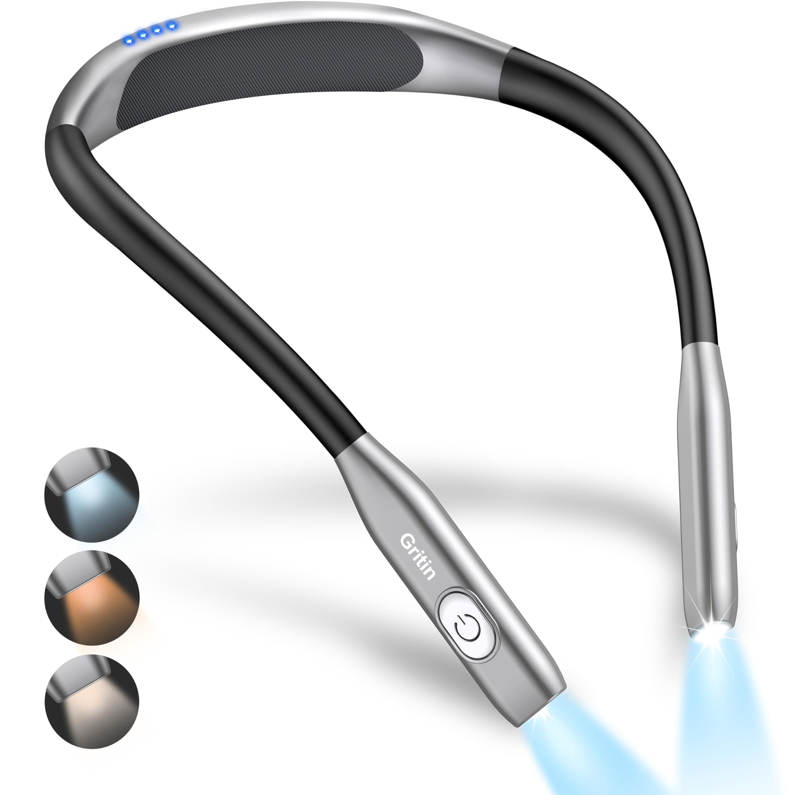 Neck Reading Light, Rechargeable Book Light for Reading in Bed at Night-Eye Caring 3 Colors, Stepless Dimming, 80+Hrs Runtime, Neck Curve Fit Design, Comfortable&Flexible for Readers, Crafting