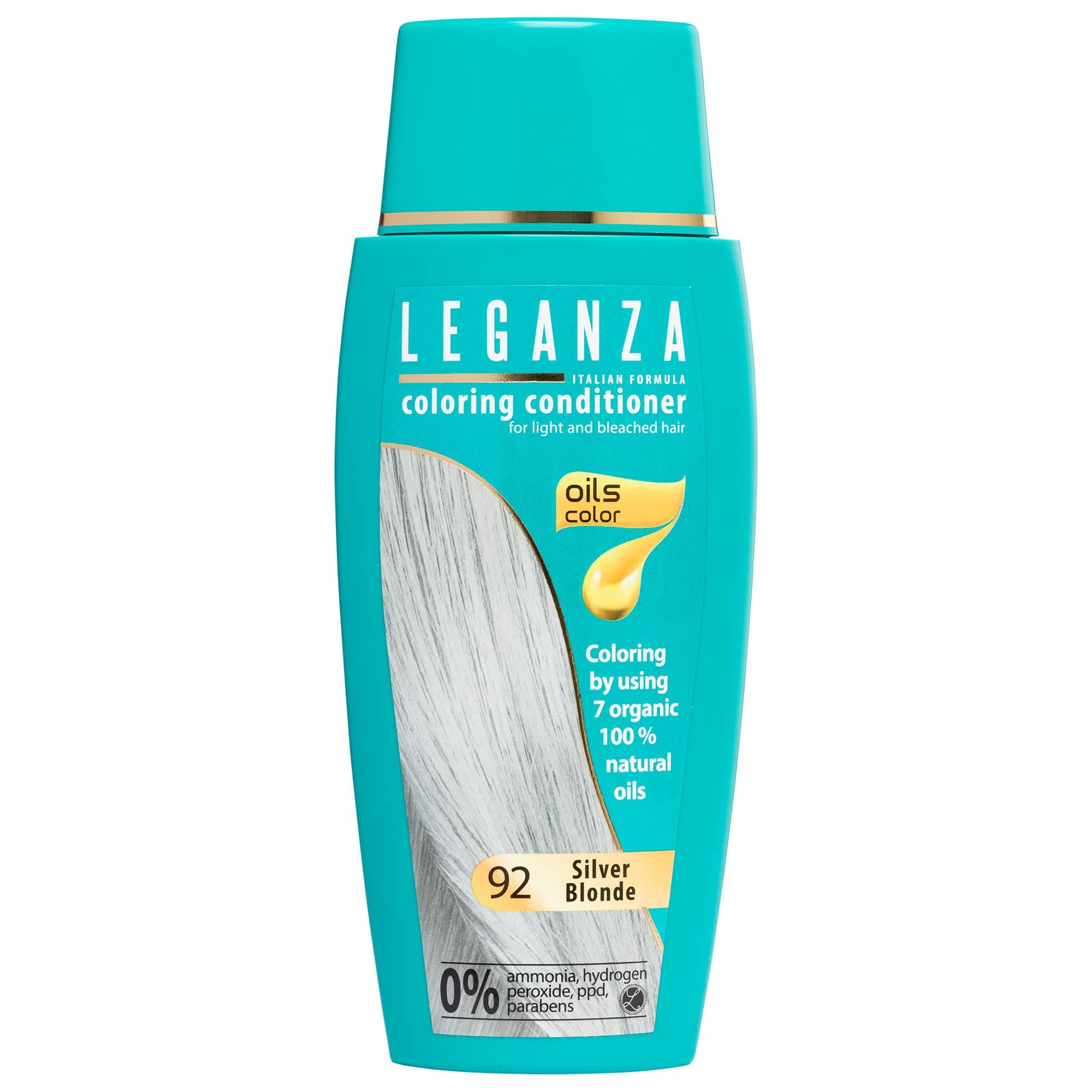 Leganza Coloring Conditioner Color 92 Silver Blonde with 7 Natural Oils Ammonia and Paraben Free