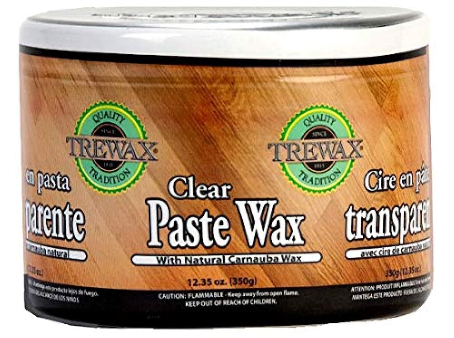 Trewax Paste Carnauba Wax, Clear, 12.35-Ounce, Ideal on Hardwood Floors, Fine Furniture, Granite, Marble and Bronze, Multi, 1 Count (Pack of 1)