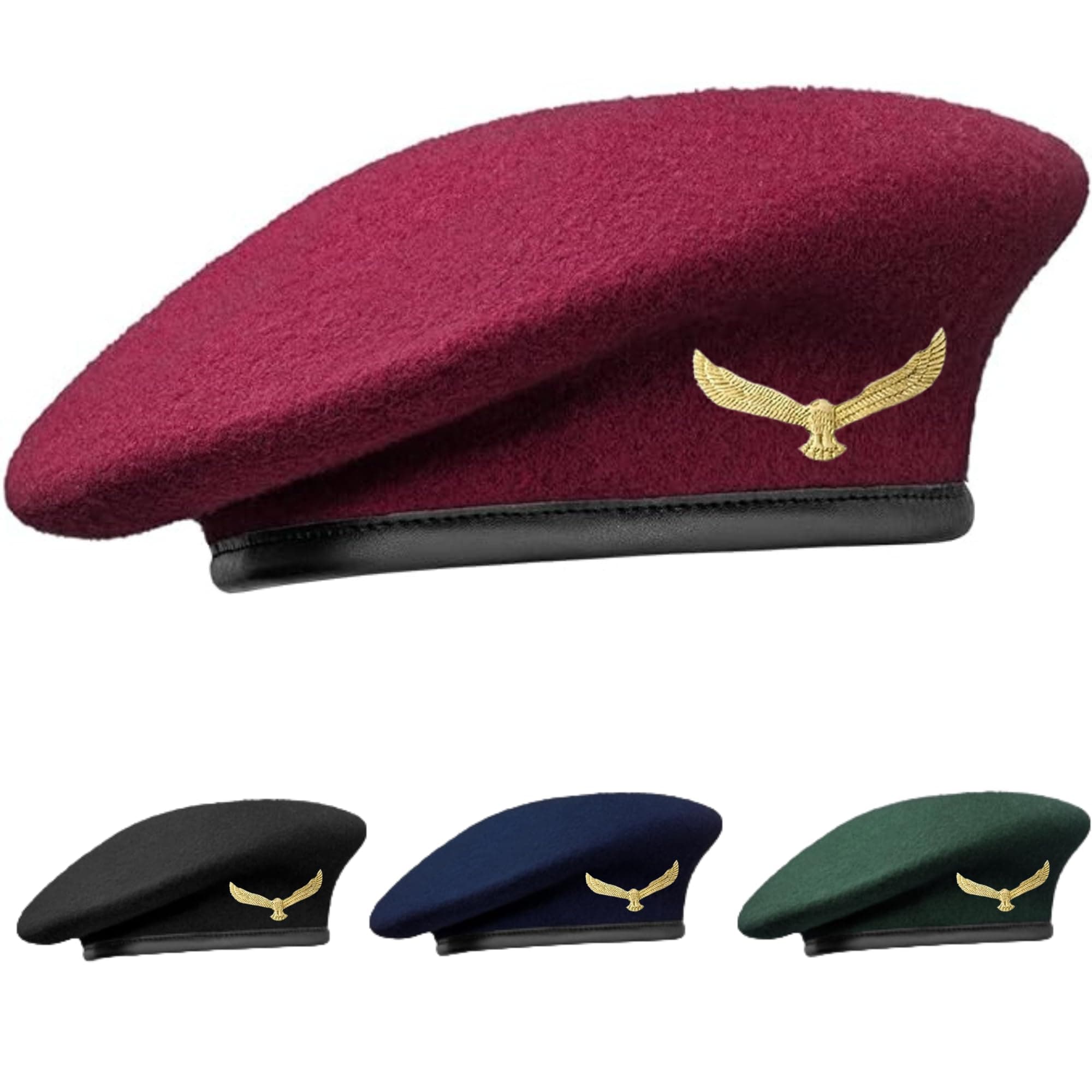 SILAK Traditional Army Style Cap with Metal Eagle Badge – Che Guevara Inspired, Woolen French Beret Hat for Men and Women