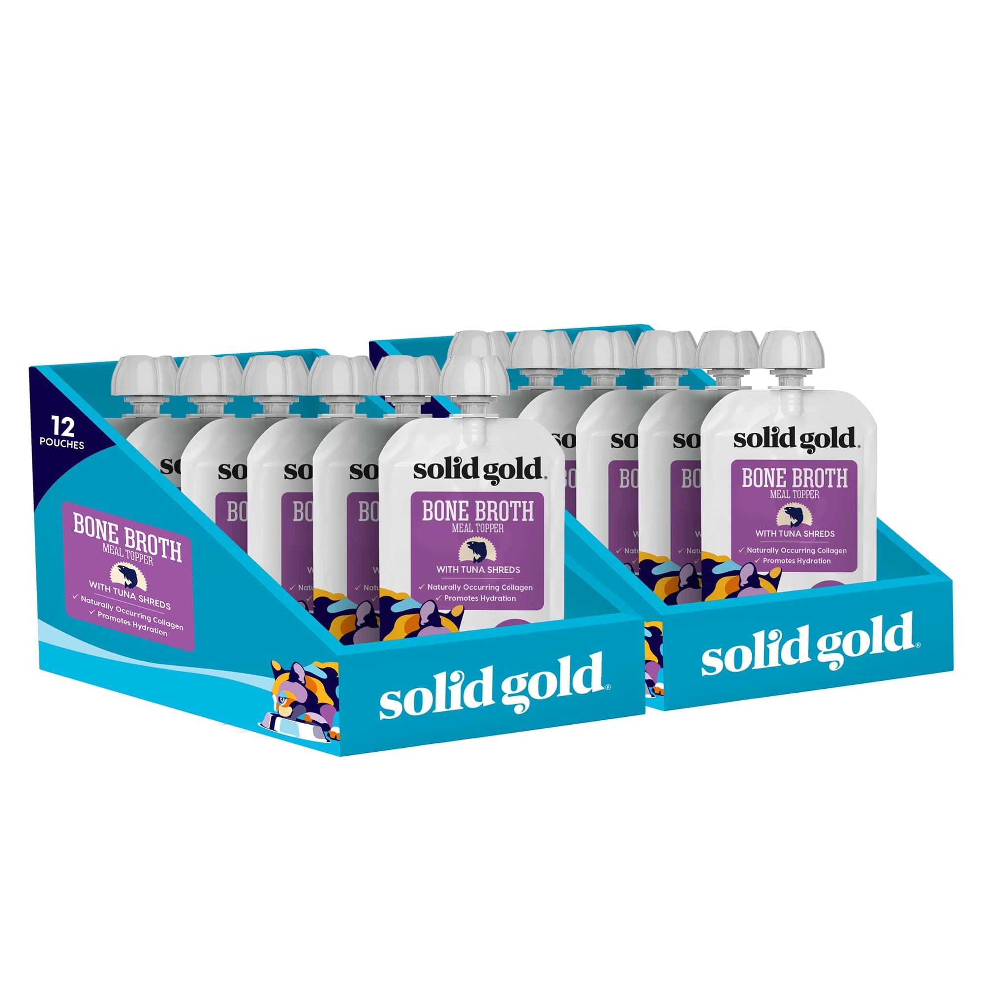 Solid Gold Bone Broth with Tuna Shreds, 12