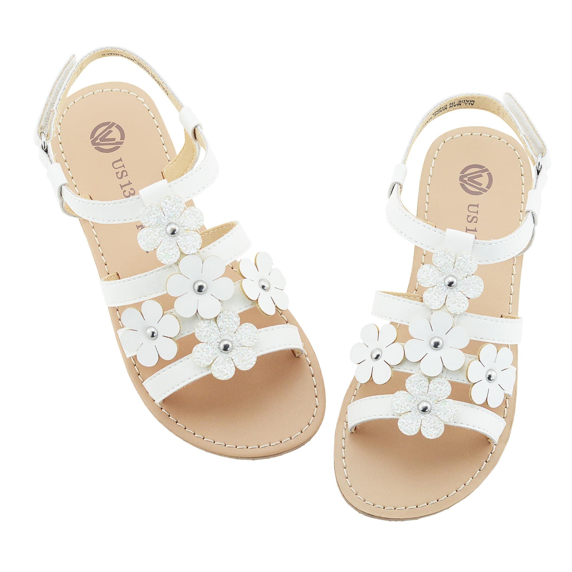 Girls Sandals Kids Strap Flat Sandals Open Toe Summer Flower Casual Sandals