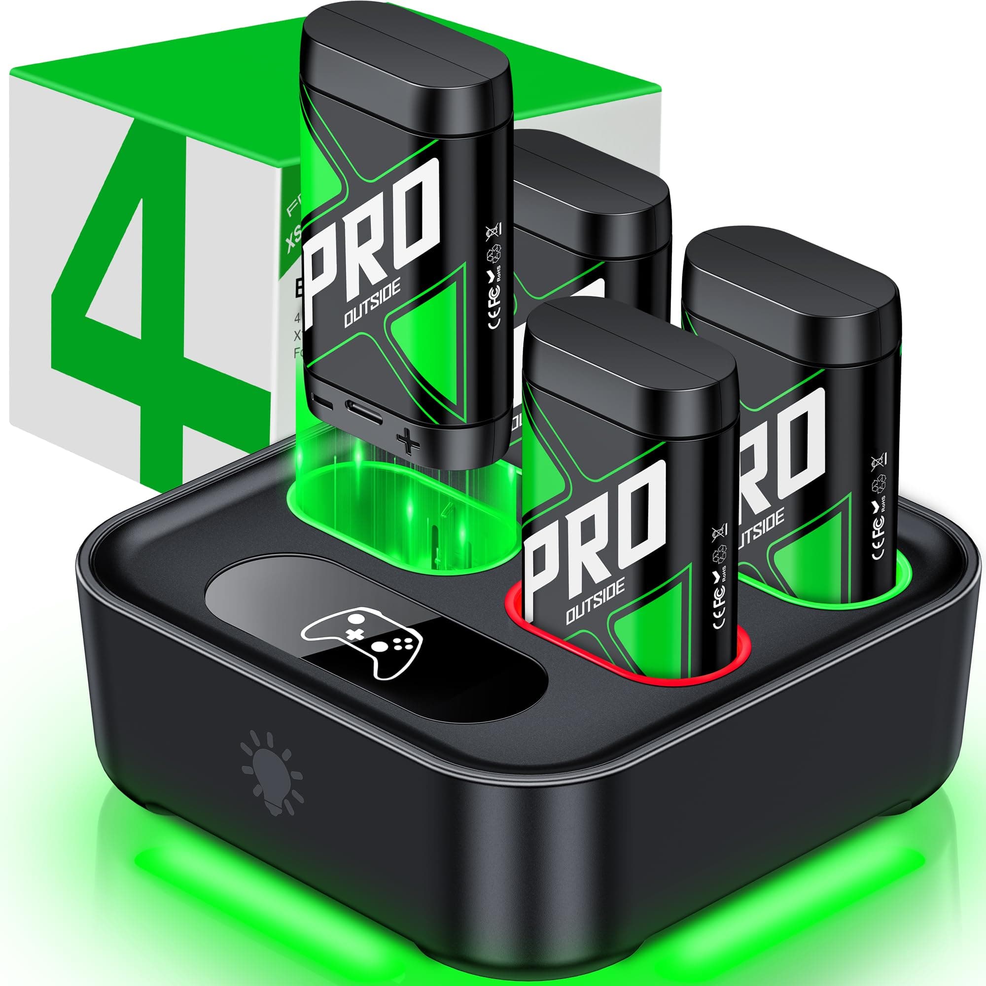 Rechargeable Battery Packs for Xbox Series X|S/Xbox One,Charger for X-box Controller Battery Packs, 20H+ Playing time Rechargeable Batteries with Charging Dock for S/X/Elite