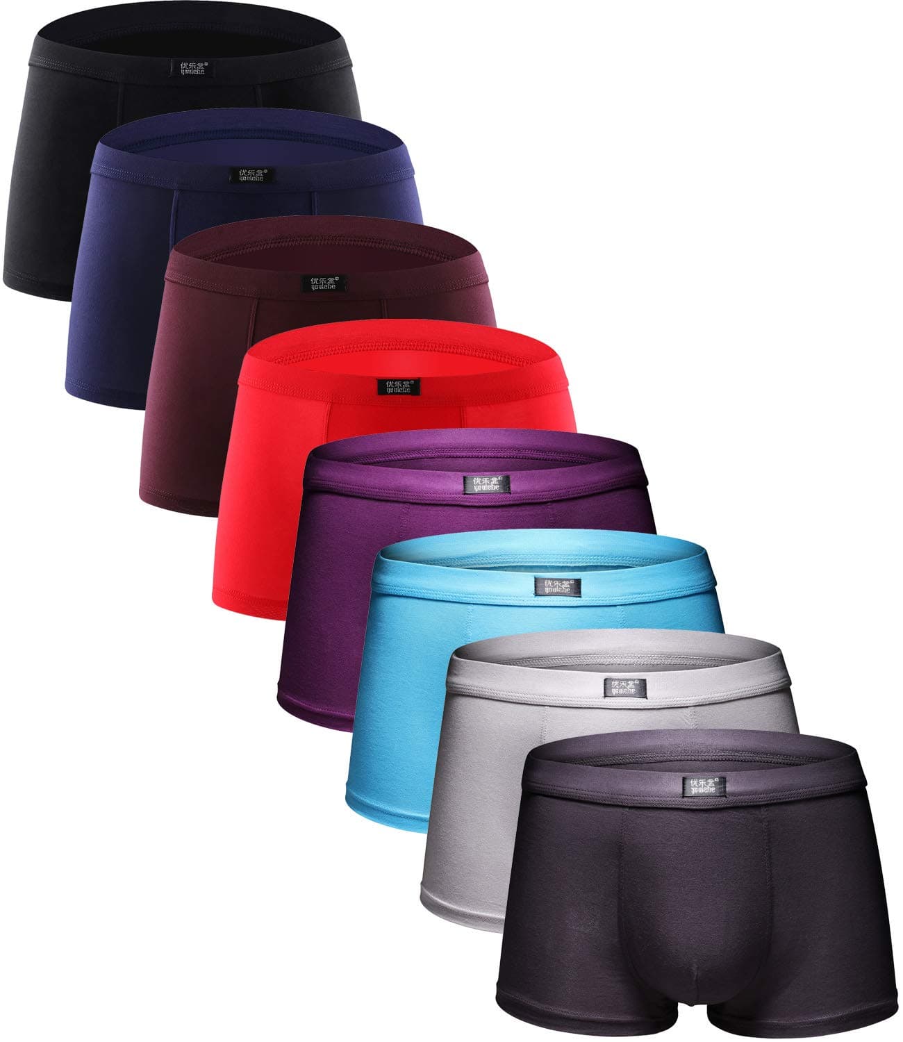 youleheMen's Underwear Soft Bamboo Viscose Boxer Briefs Stretch Trunks Pack