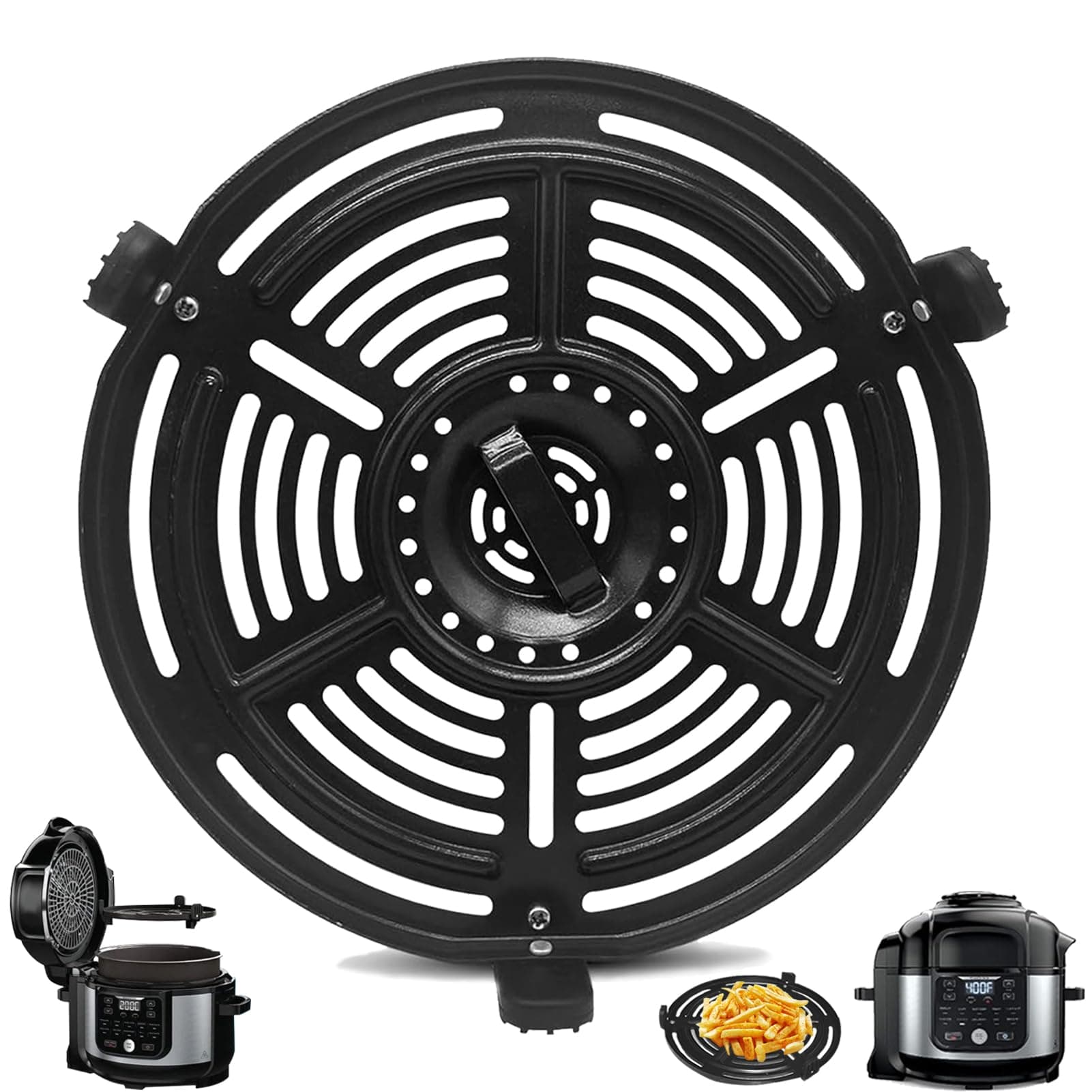 Air fryer Accessories for Ninja FD302 6.5 Qt FD101 5 Qt Pressure Cooker Air Fryer, Air Fryer Grill Pan Crisper Plate Replacement Parts Tray Rack for Ninja OP302 OP305 OS301 FD305 Air Fryer