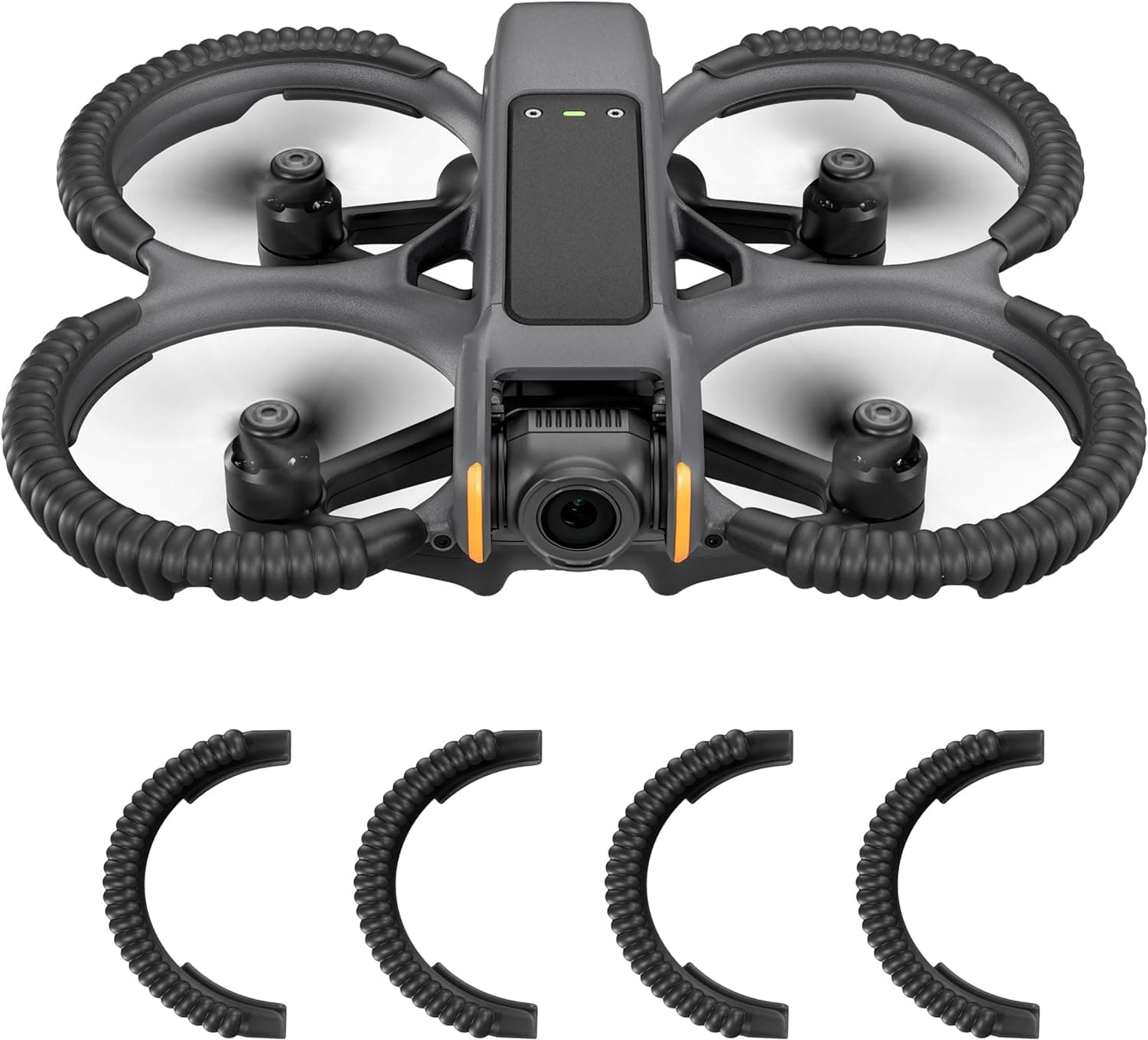 Avata 2 Propeller Guard Protector, Anti Collision Prop Bumper Silicone Protective Cover Ring for DJI Avata 2 Accessories (Black)