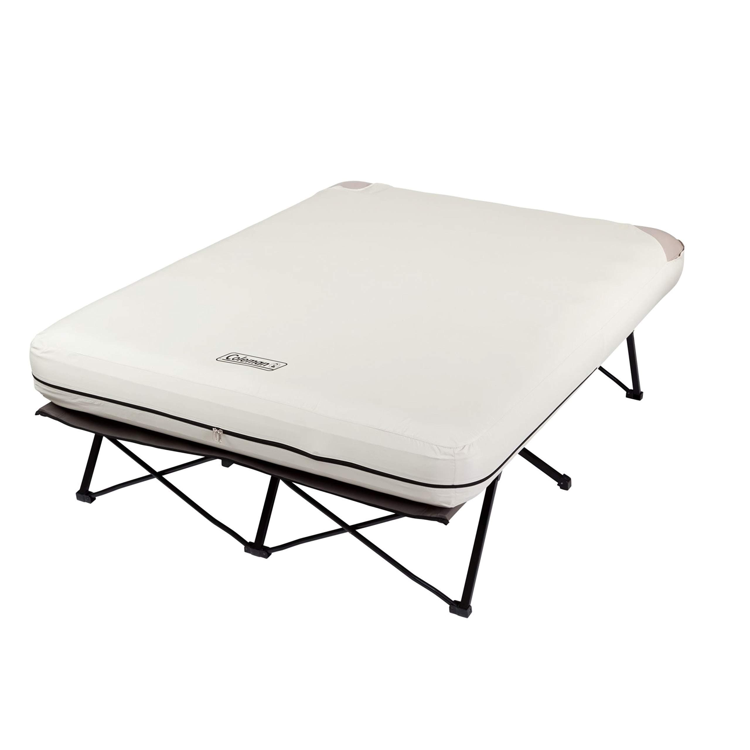 Coleman Camping Cot Air Mattress & Pump Combo Folding Camp Cot & Air Bed with Side Table & Battery-Operated Pump Great for Comfortable Outdoor Sleeping & Camping