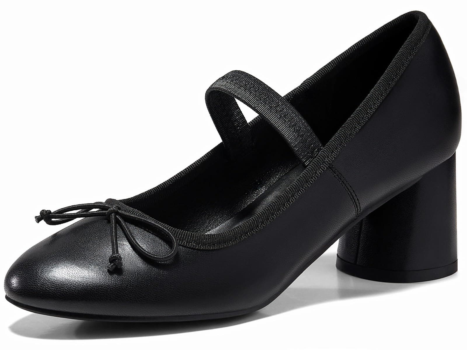 CoutgoWomens Mary Jane Shoes Bowknot Ballet Pumps Closed Toe Chunky Low Heels Dress Casual Wedding Shoes
