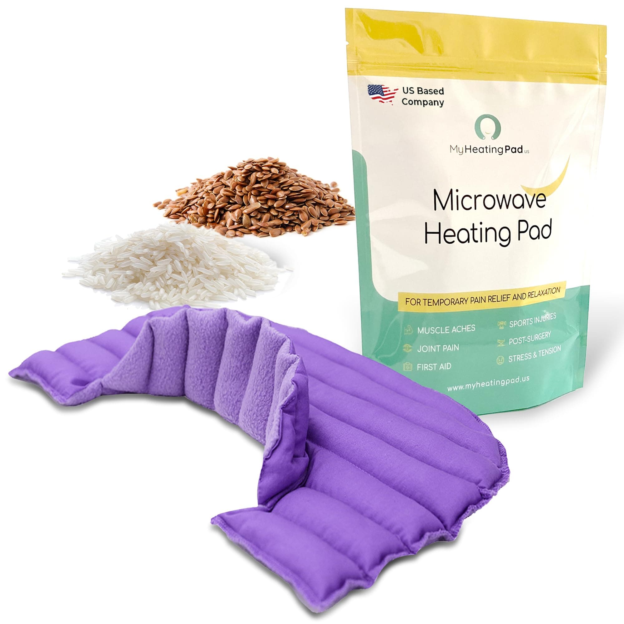 My Heating Pad Microwavable Neck and Shoulder Wrap Plus - Relaxer, Portable, Large - 1 Pack Purple