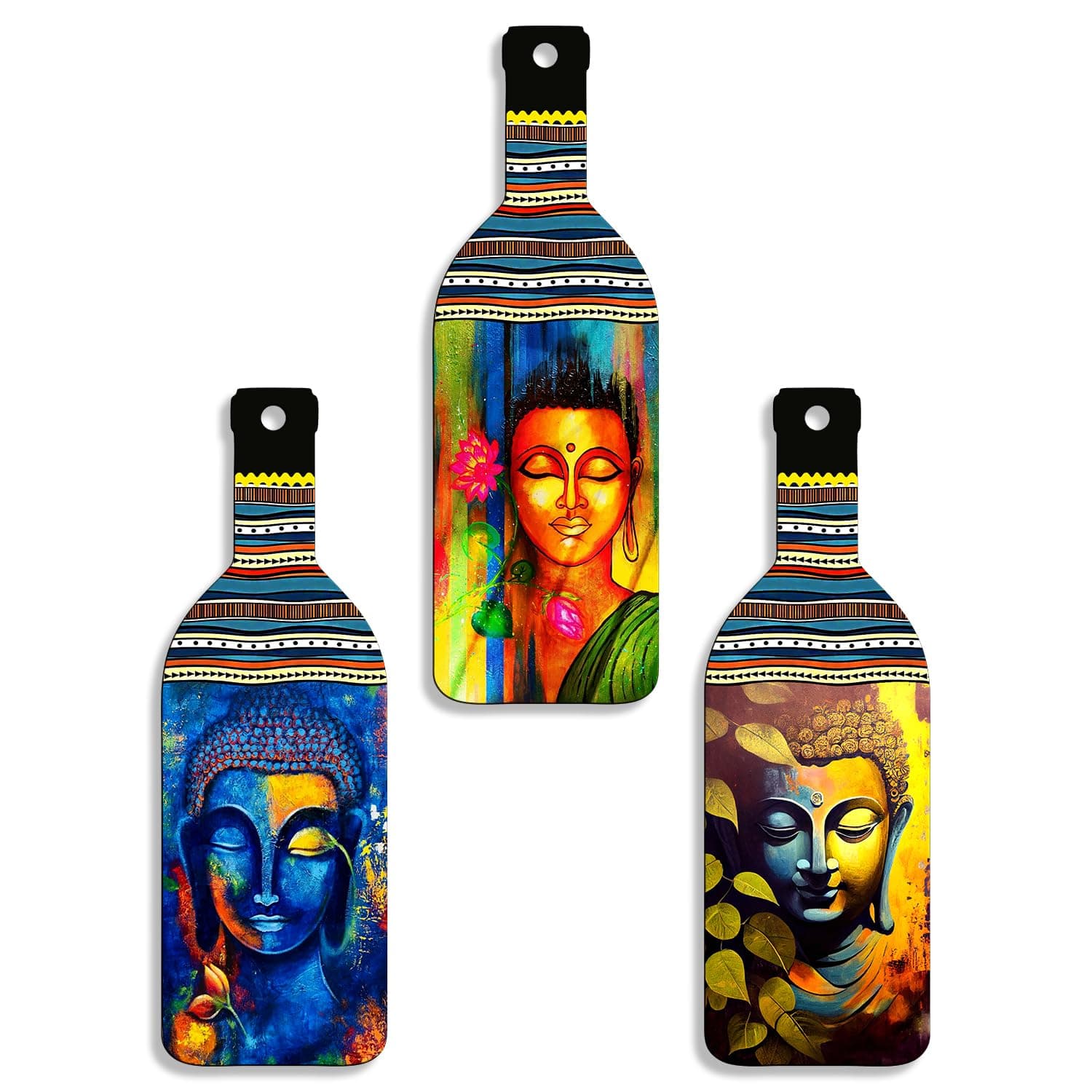 Sehaz Artworks Wall Hangings For Home Decoration | Wall Decoration Items For Living Room | Positive Vibes Home Decor | home decor items for hall | Wooden Wall Hanging Decor | Main Door Decoration Items - Budha