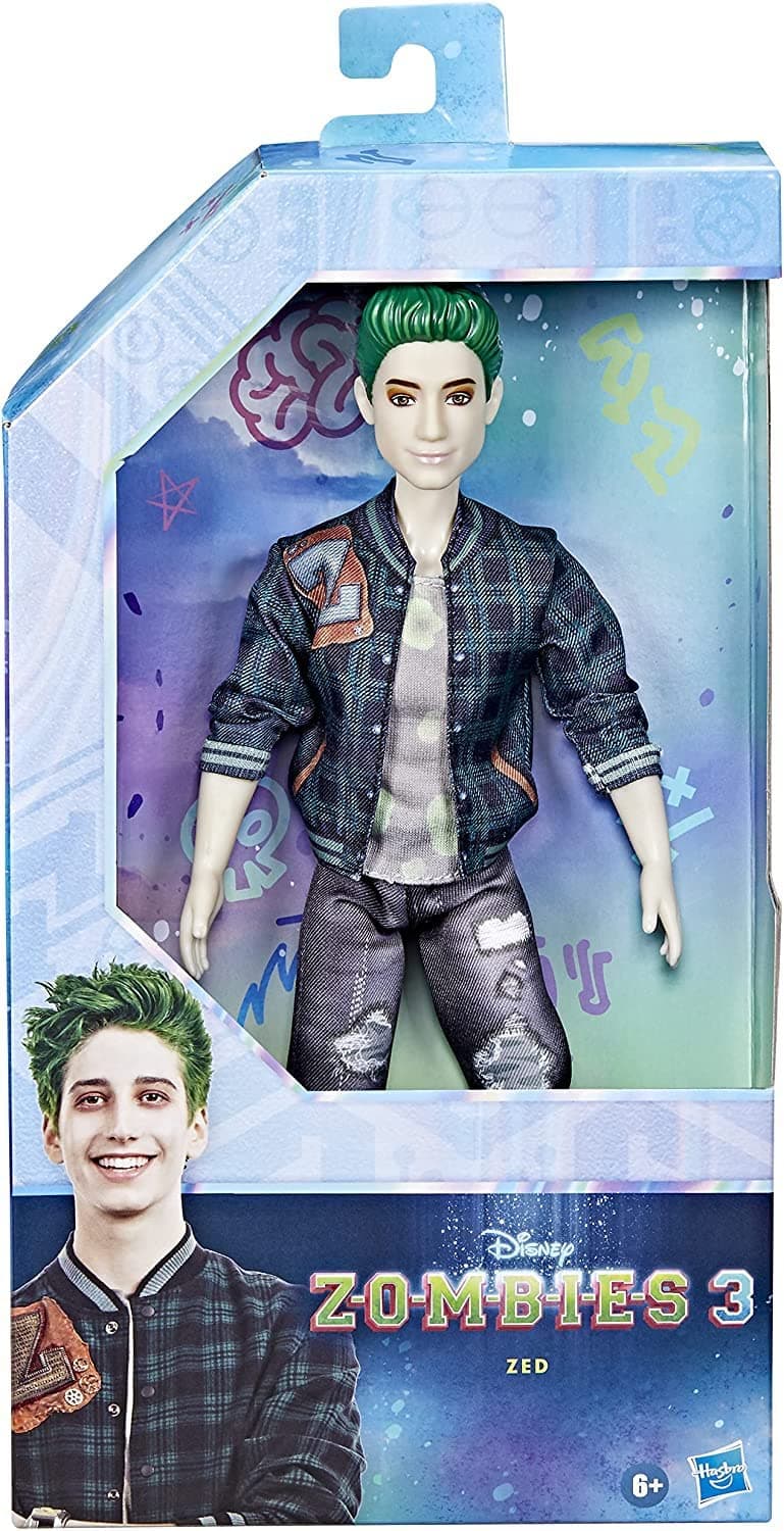 Zombies 3 Zed Fashion Doll - 12-Inch Zombie Doll with Green Hair, Outfit, Shoes, and Accessory. Toy for Kids Ages 6 Years Old and Up