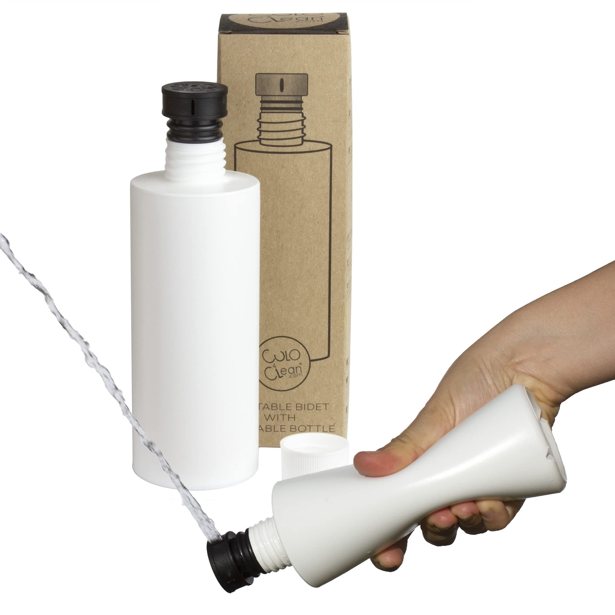 – CuloClean Portable Bidet for Toilet or Travel. Portable Shattaf. Peri Bottle for Men and Women. Handheld Spray. Bath Essentials (Reusable Bottle Included) (Black)